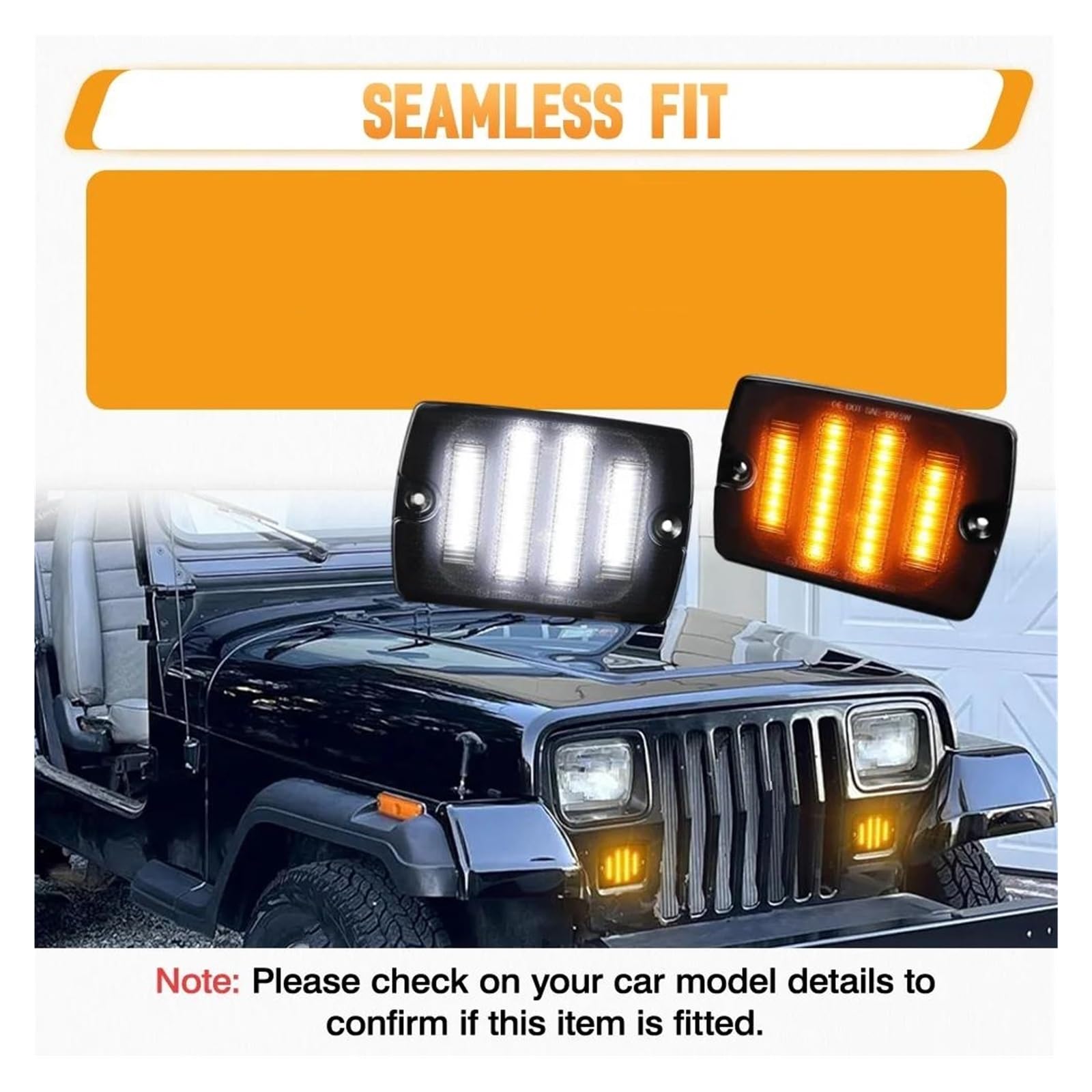 Genérico Luz Señal Giro Del Parachoques Delantero Coche Conducción Blanca Ámbar 56001378 CH2520111 SL1-28-YJ Para Jeep Para Wrangler YJ 1987-1995 Indicador Intermitente Lateral
