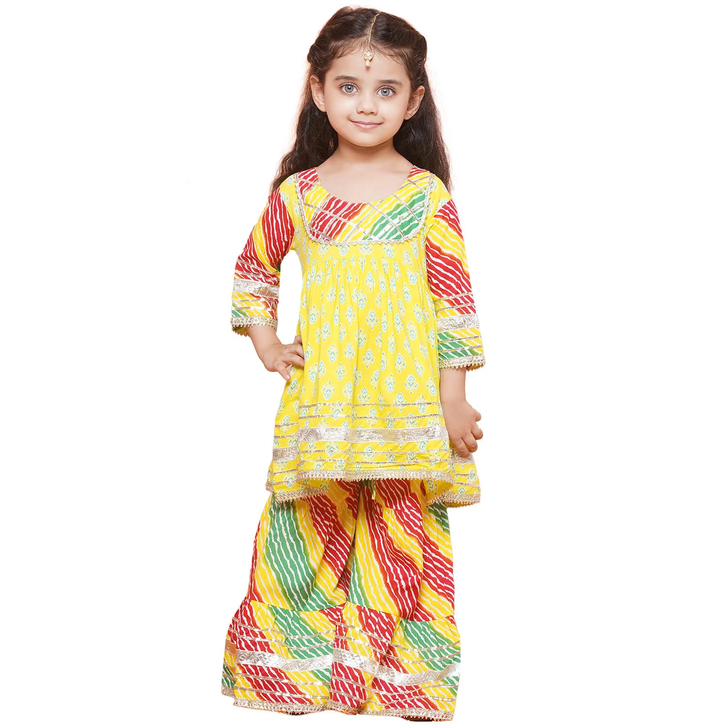 AJ DEZINES Girls Indian Ethnic Wear Salwar Kameez For Kids|Girls Punjabi Suit|Kids Kurta Sharara Set For Girls|Indian Dress