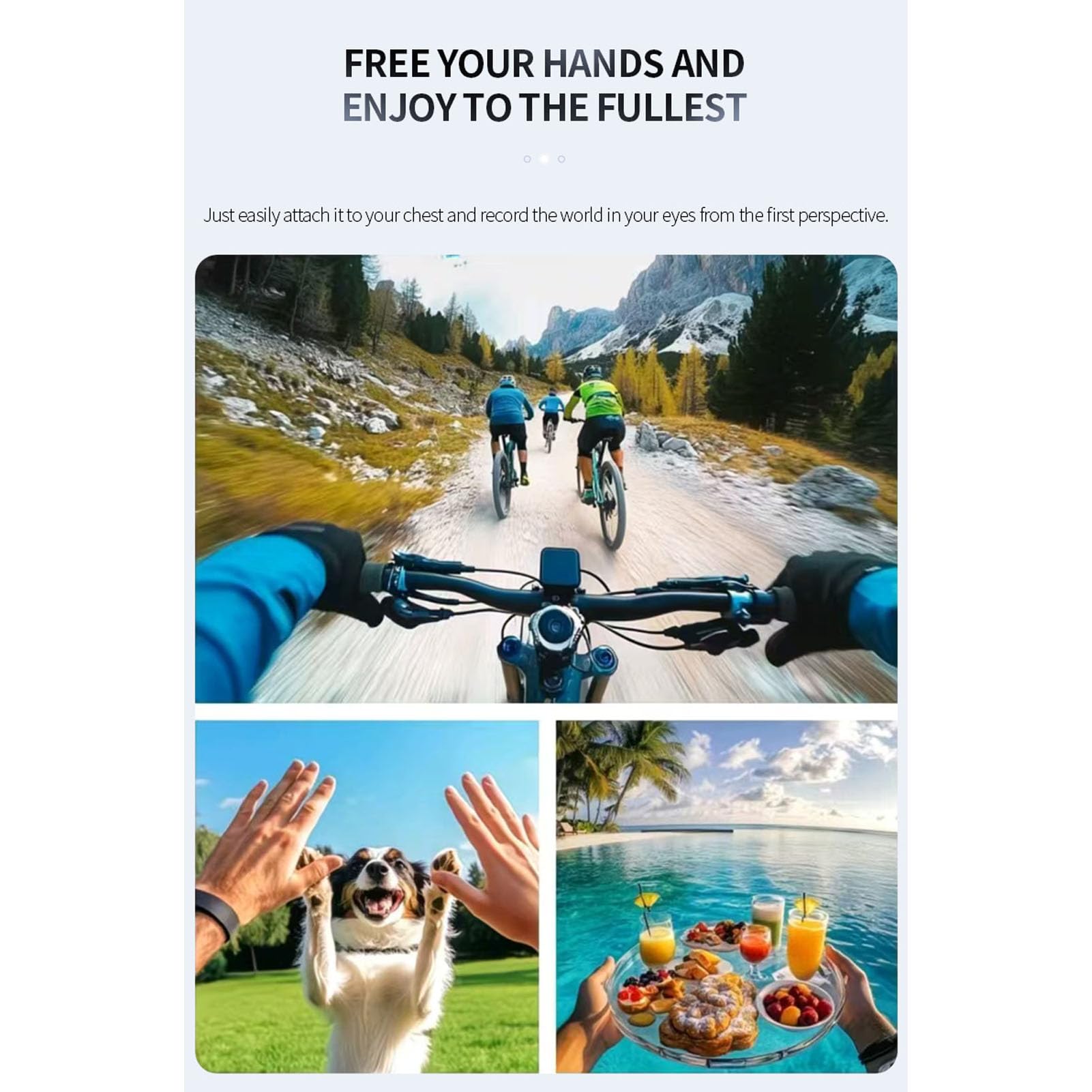 Action Camera, Videocamera Tascabile per Ciclismo Videoregistratore per Ciclismo Azione Sportiva Equitazione Motion Cam Dispositivo di Registrazione Vlog HD Portatile (64G)