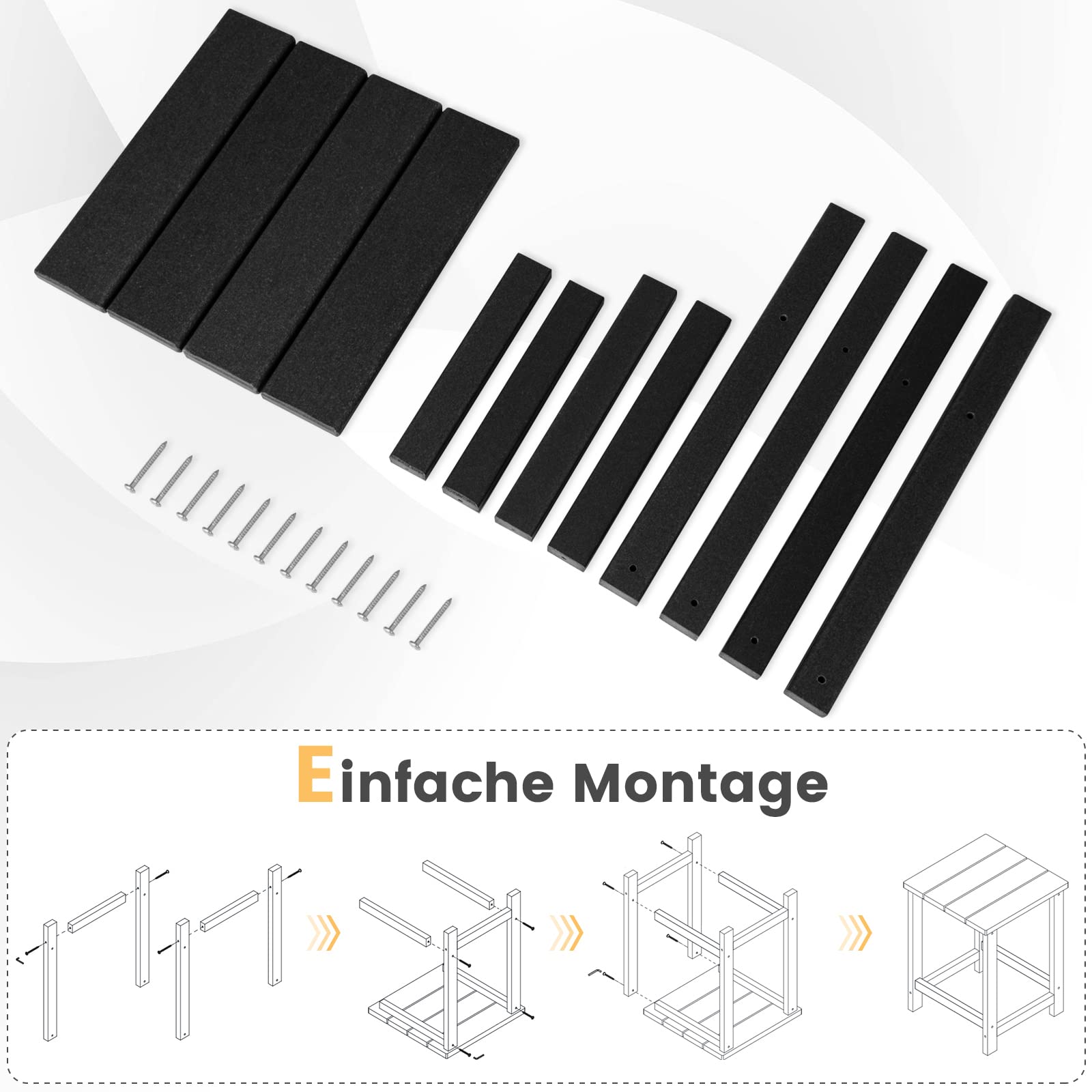 GOPLUS Mesa de jardín pequeña, mesa auxiliar para exteriores de HDPE, mesa de café, mesa de balcón, resistente a la intemperie, mesa de bistró, ahorra espacio para salón, dormitorio, terraza, patio y