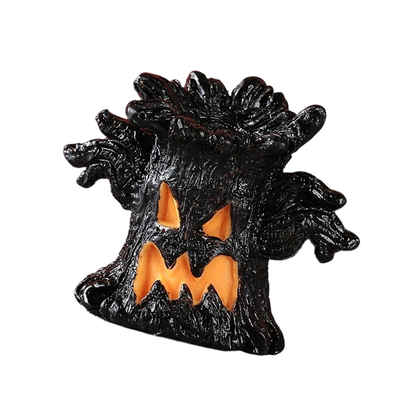 Halloween Tabletop Glowing Tree Ornament in Resin with Warm LED Light for Shelf Decor, Entryway Styling and Parties Halloween Glowing Tree Decor Resin Ornament Tabletop Shelf Accent Entryway Party Led