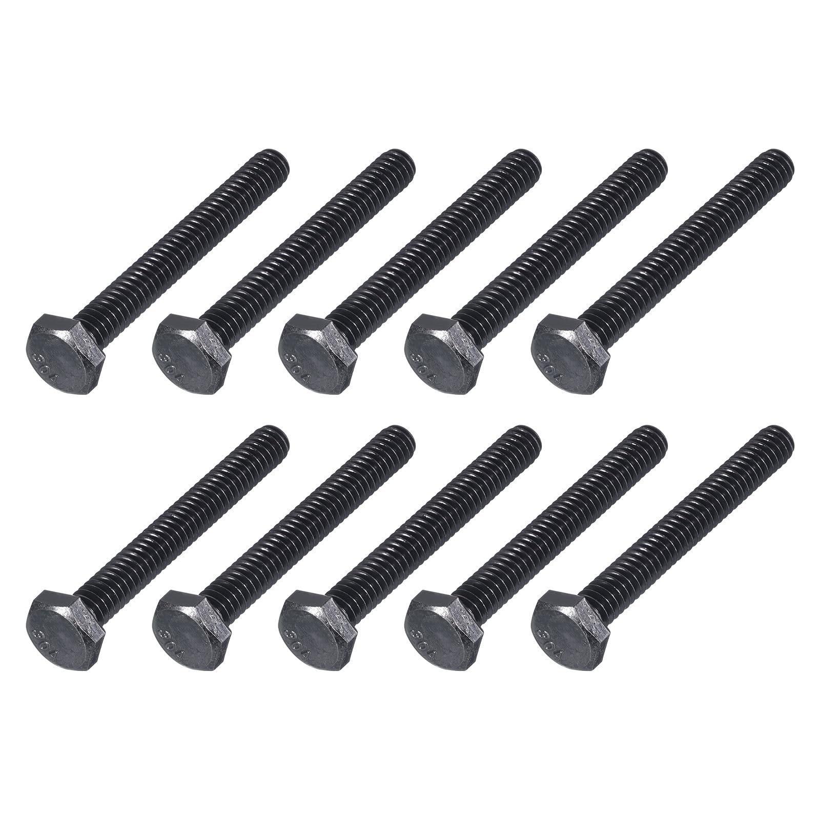 METALLIXITY Hex Head Bolts (1/4-20 x 2") 10Pcs, 304 Stainless Steel 18-8, Fully Threaded, External Hex Drive