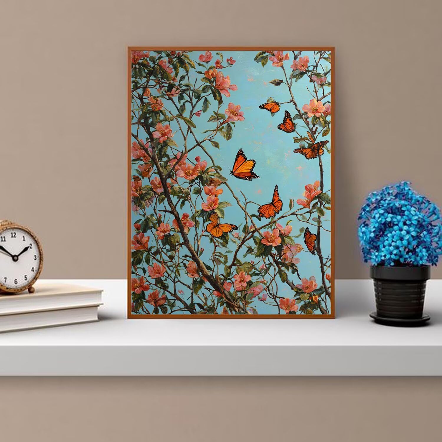 Dipingere con i Numeri Adulti farfalla, arancione Dipingere con i Numeri Bambini DIY Kit, Set Premium con Pennelli, Decorazione Casa & Creativo Regalo, Attività di Tempo libero 90x120cm z-128