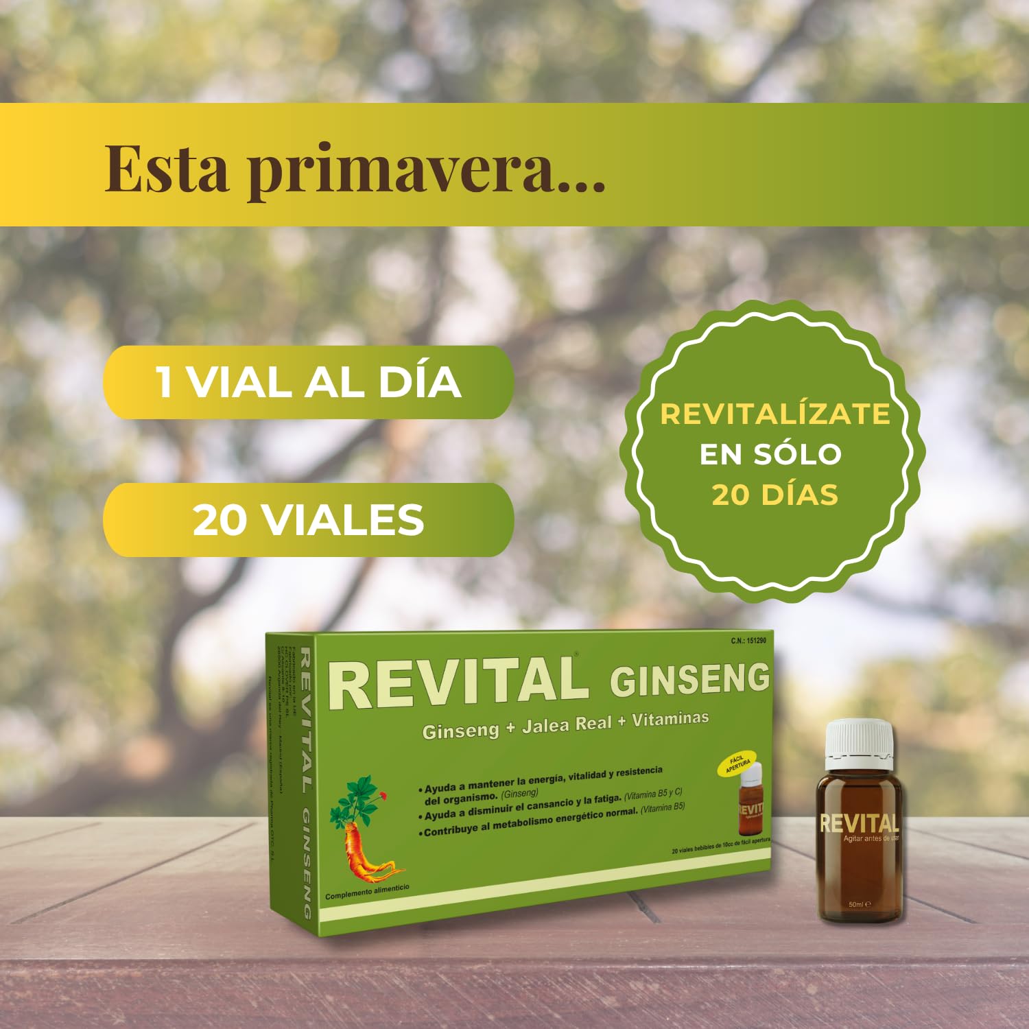 Pack Especial Energía y Vitalidad - Revital Ginseng 20 Viales + Revital Energy Plus 30 Cápsulas - Aporta Energía y Vitalidad y Disminuye la Fatiga - con Jalea Real, Ginseng, Guaraná y Vitaminas