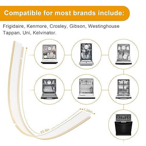 Miniatura 3 de 809006501 - Junta de repuesto para puerta inferior de lavavajillas Electrolux Frigidaire, modelos compatibles exactos 154576501 154297601 PS9495545