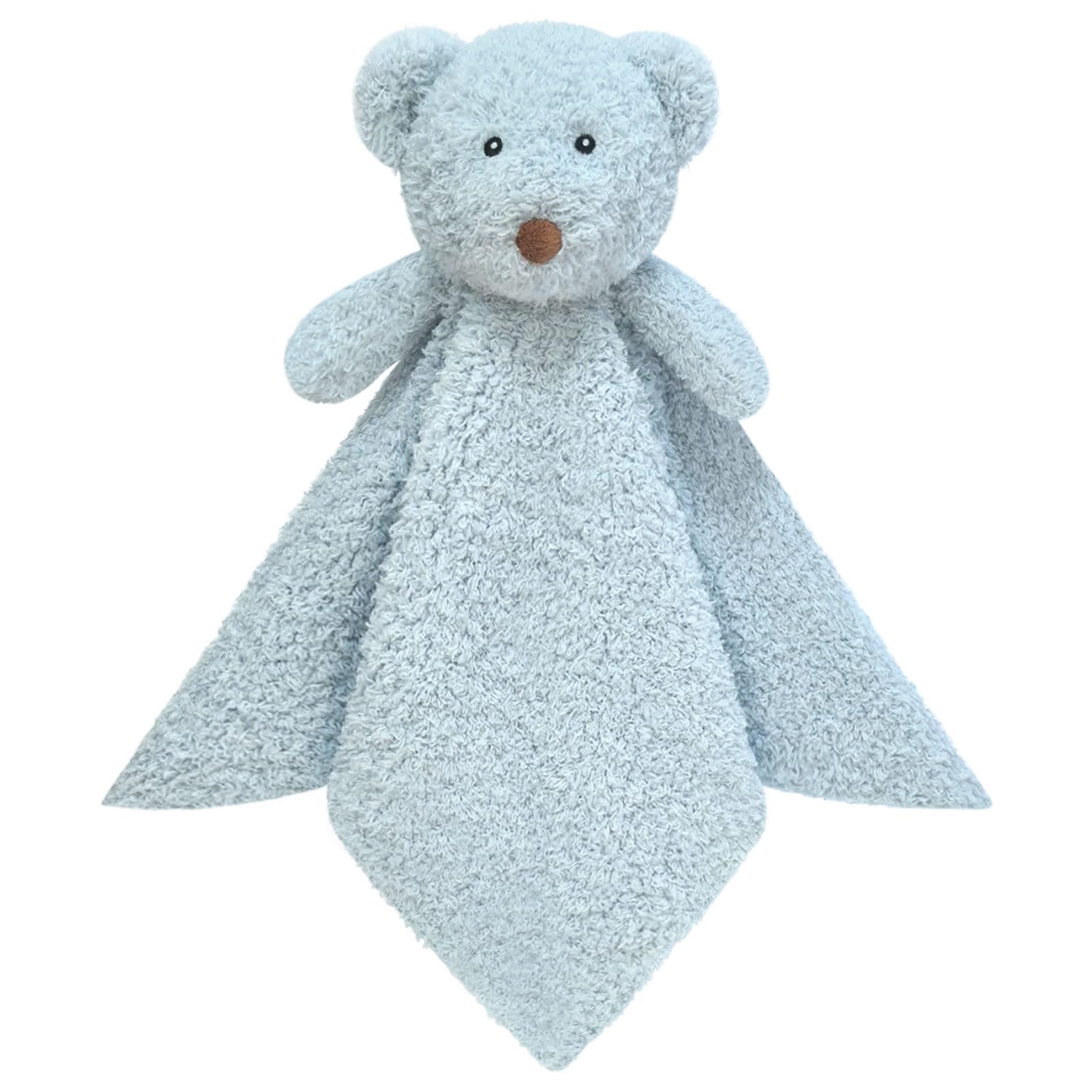 Baby Blue Teddy Bear Soft Stuffed Animal Security Blanket, Plush Bear Character Lovey Blanket, Baby Shower/Nursery Gift, Newborn Infant Toddler Snuggle Blankie for Boys Girls, 18 Inches