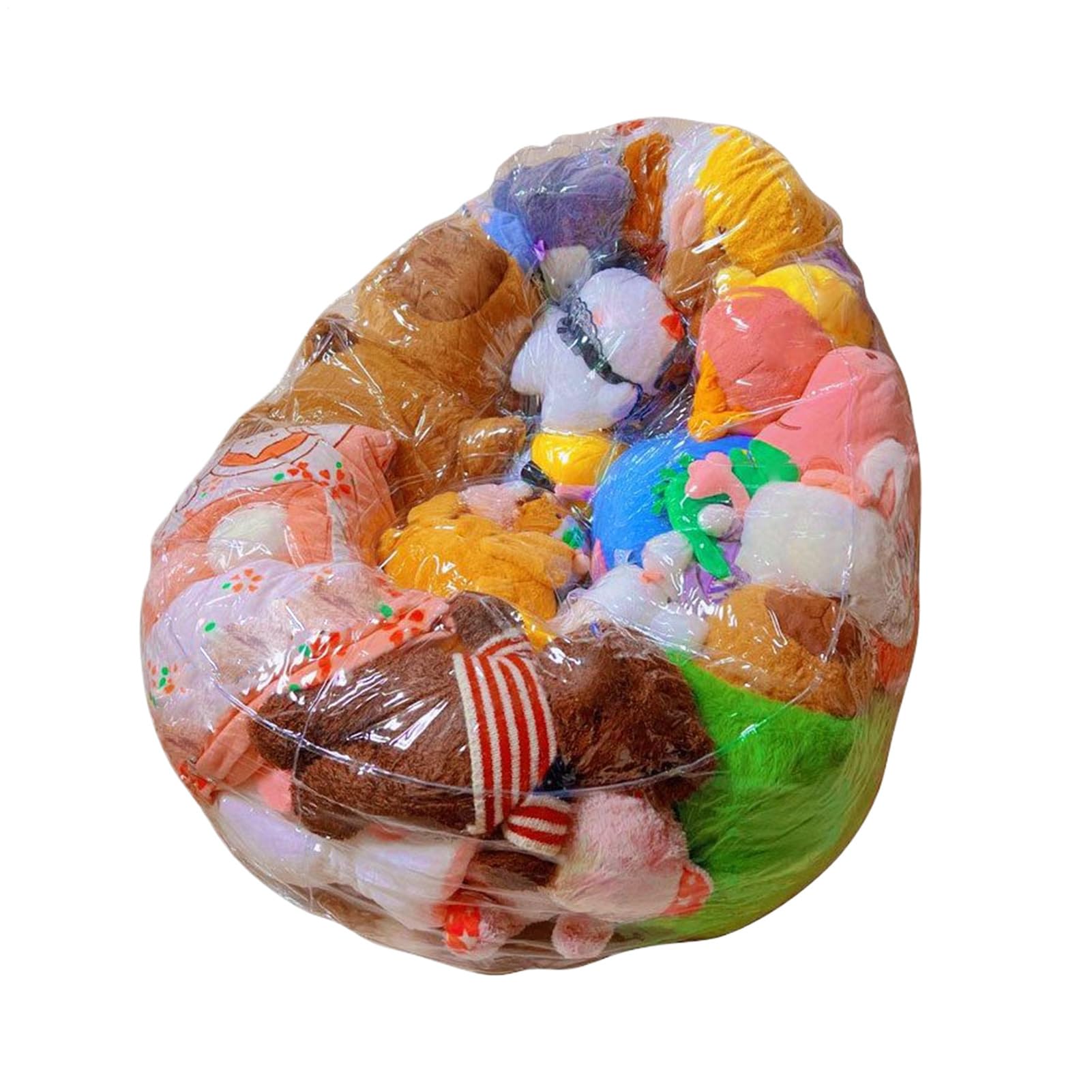 Solo fodera per poltrona a sacco - Grande organizer trasparente per poltrona a sacco e porta peluche | Custodia per cuscini extra large per mobili, camere da letto, soggiorni, appartamenti, bambini, a