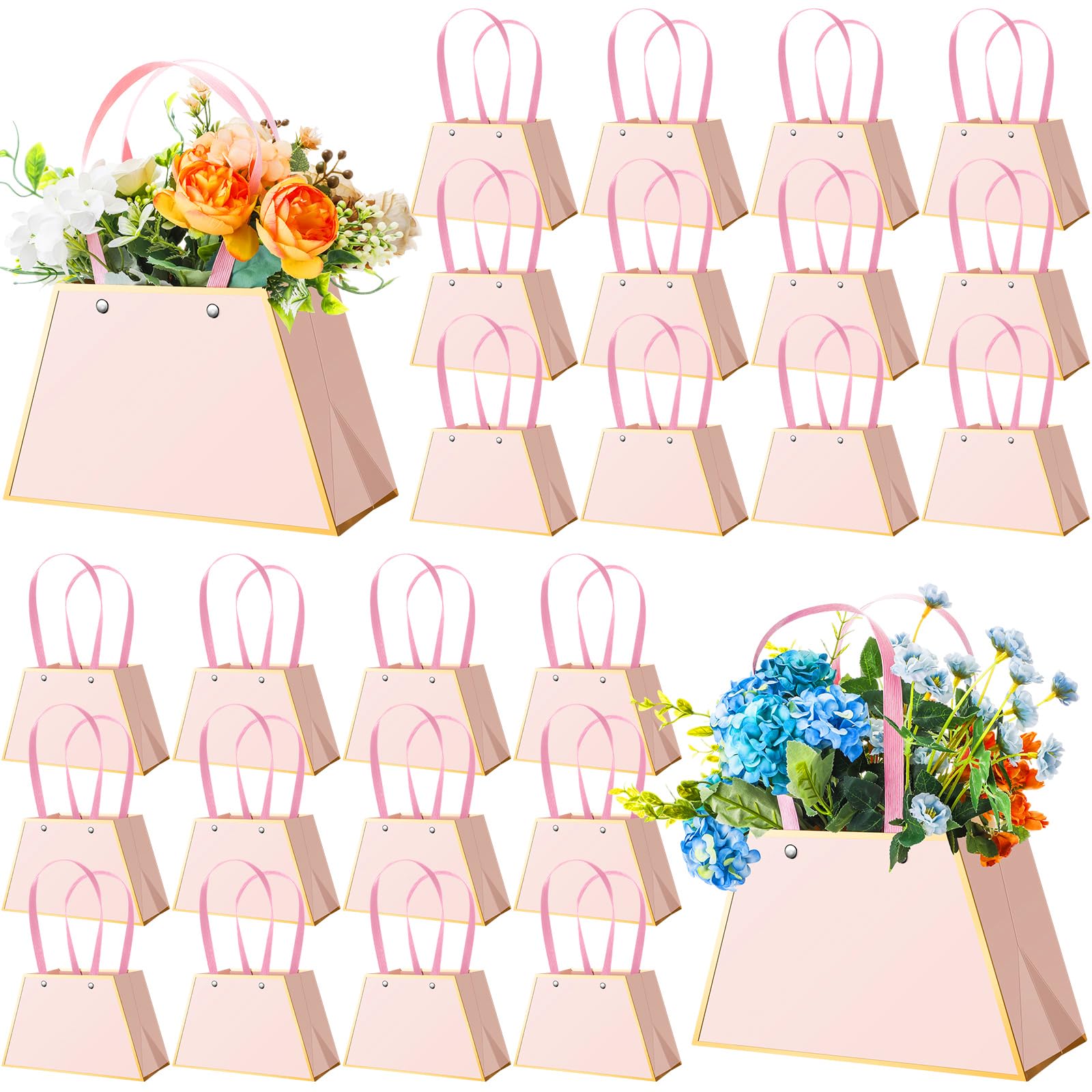 Noveread 24 Pcs Floral Bouquet Bags Bulk Weddng Party Centerpece Box