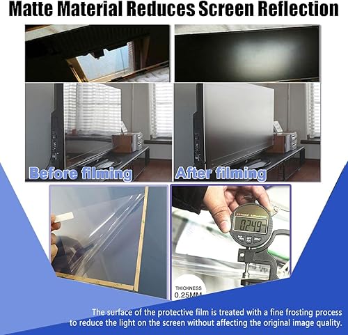 Miniatura 3 de Protector de pantalla de TV de 65 pulgadas, esmerilado, antideslumbrante, antiluz azul, película de filtro a prueba de polvo, protege tus ojos para