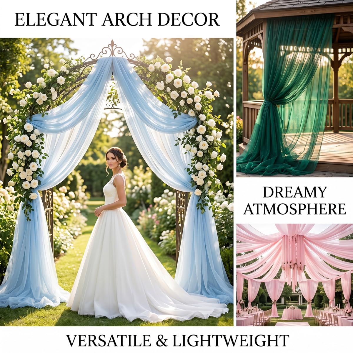 Tela de tul albaricoque, para boda, cena, tela decorativa, transparente, para silla, camino de mesa, para bodas, fiestas, regalos, manualidades, decoración, 0,75 x 50 m