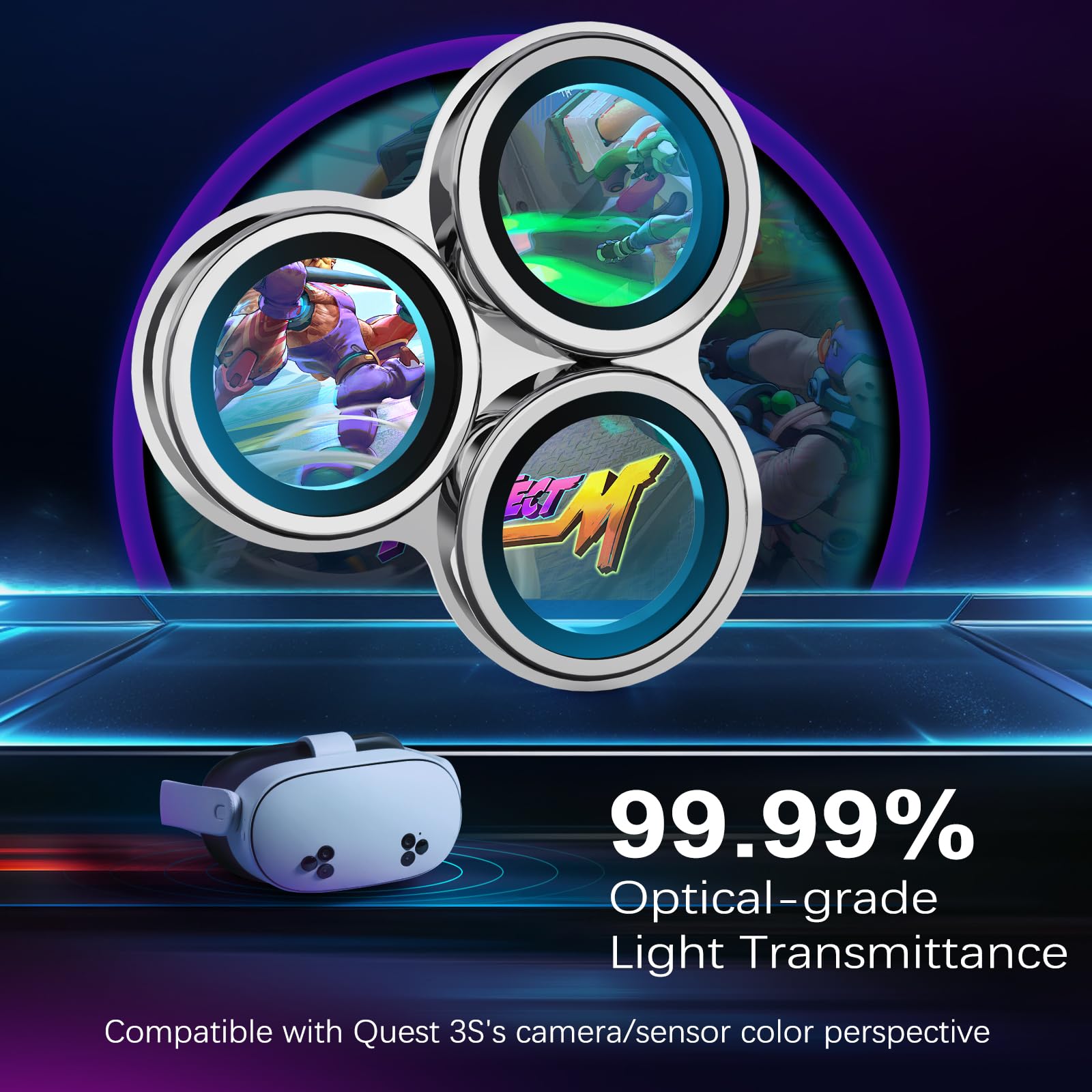 Camera Lens Protector Set For Meta Quest 3, For Meta Quest3 Head Unit Host Tempered Film, HD Translucent Tempered Glass Protective Film VR Accessories Standalone Hardware