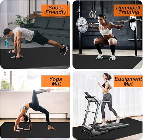 Miniatura 7 de Tapete de ejercicio grande de 0236 x 0157 x 0276in para gimnasio en casa gimnasio gimnasio tapete de entrenamiento de goma tapete de yoga grande