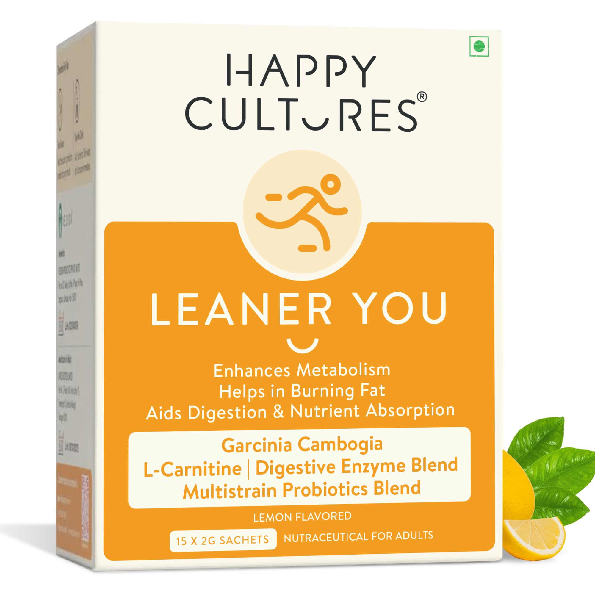 Leaner you, enhances metabolism & reduces cravings, Probiotics + L carnitine + Garcinia Cambogia, helps weight management & digestion, Men & women, 15- day pack