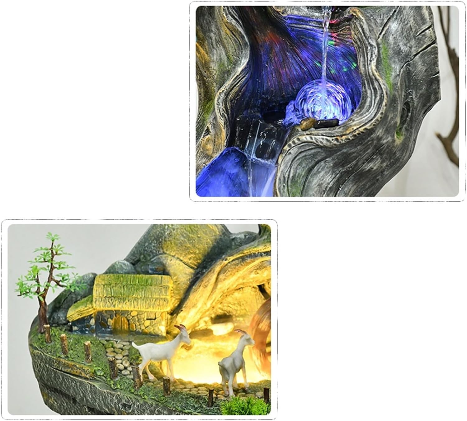 Modern Chinese Rockery Water Fountain Landscape, Garden Home Decoration, Balcony Courtyard Garden Decoration Floor-Standing Fountains(S)