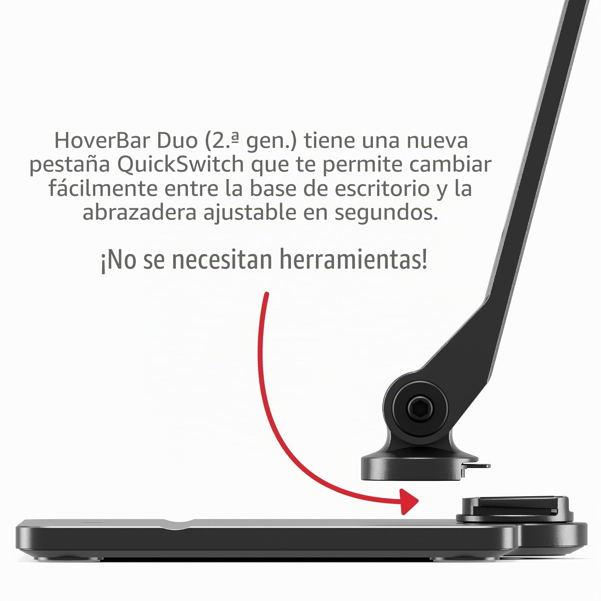 Twelve South HoverBar Duo (2ª generación) para iPad/iPad Pro/Tablets | Brazo Ajustable con Nueva Base Pesada de liberación rápida y Accesorios de Abrazadera de Superficie para Montaje iPad (Negro)