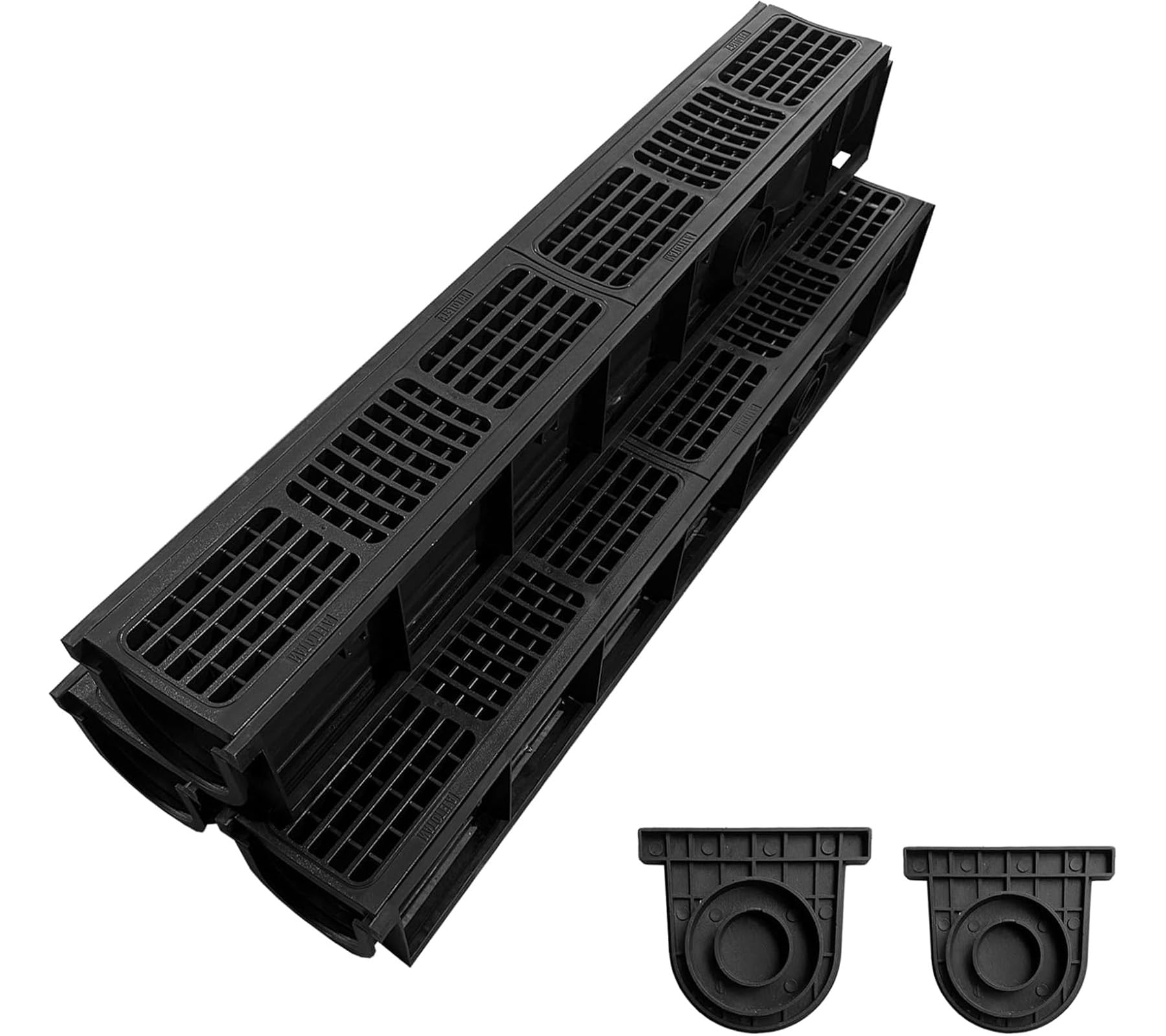 Caniveau Terrasse PEHD Noir 1000x155x140mm B125 Drainage Extérieur Lot de 3