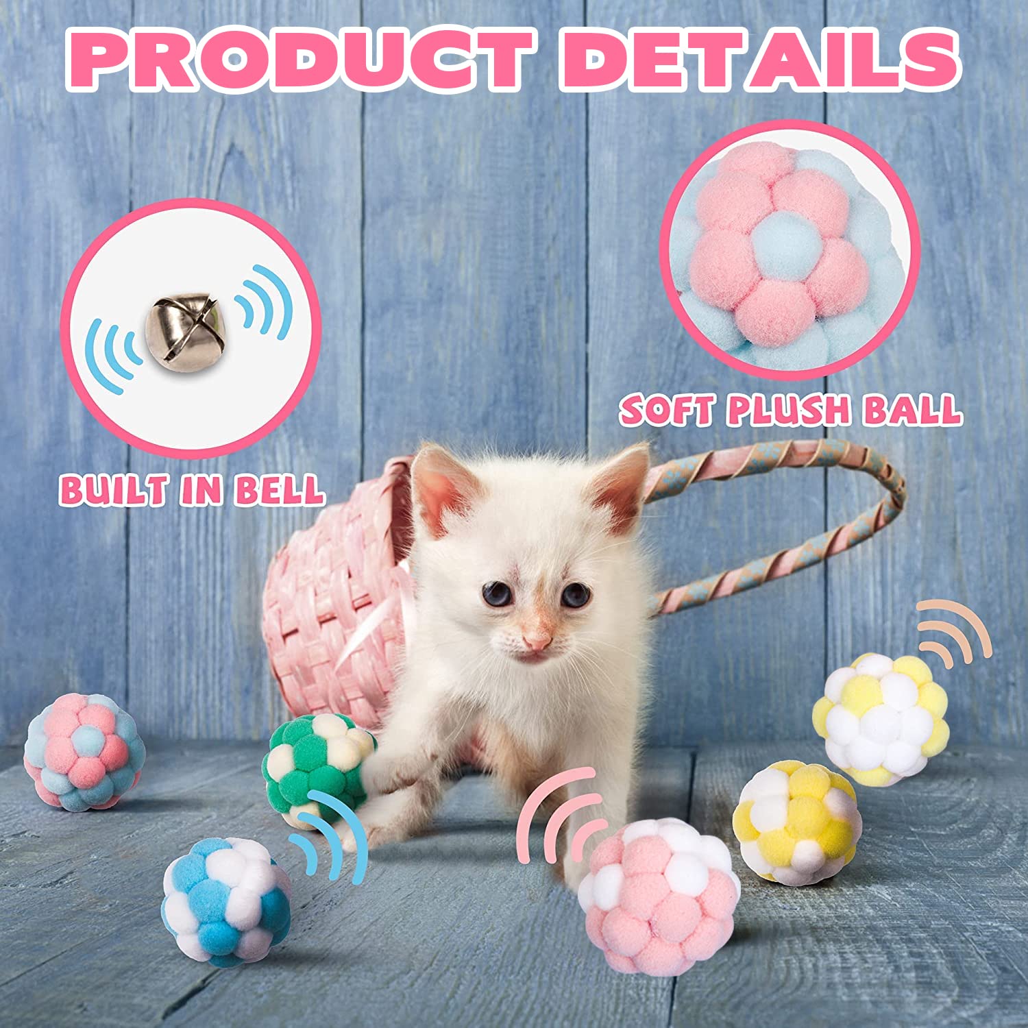 100 Pompons En Feutre Pour Chats – Jeu Coloré Et Stimulant, Lot économique - 5