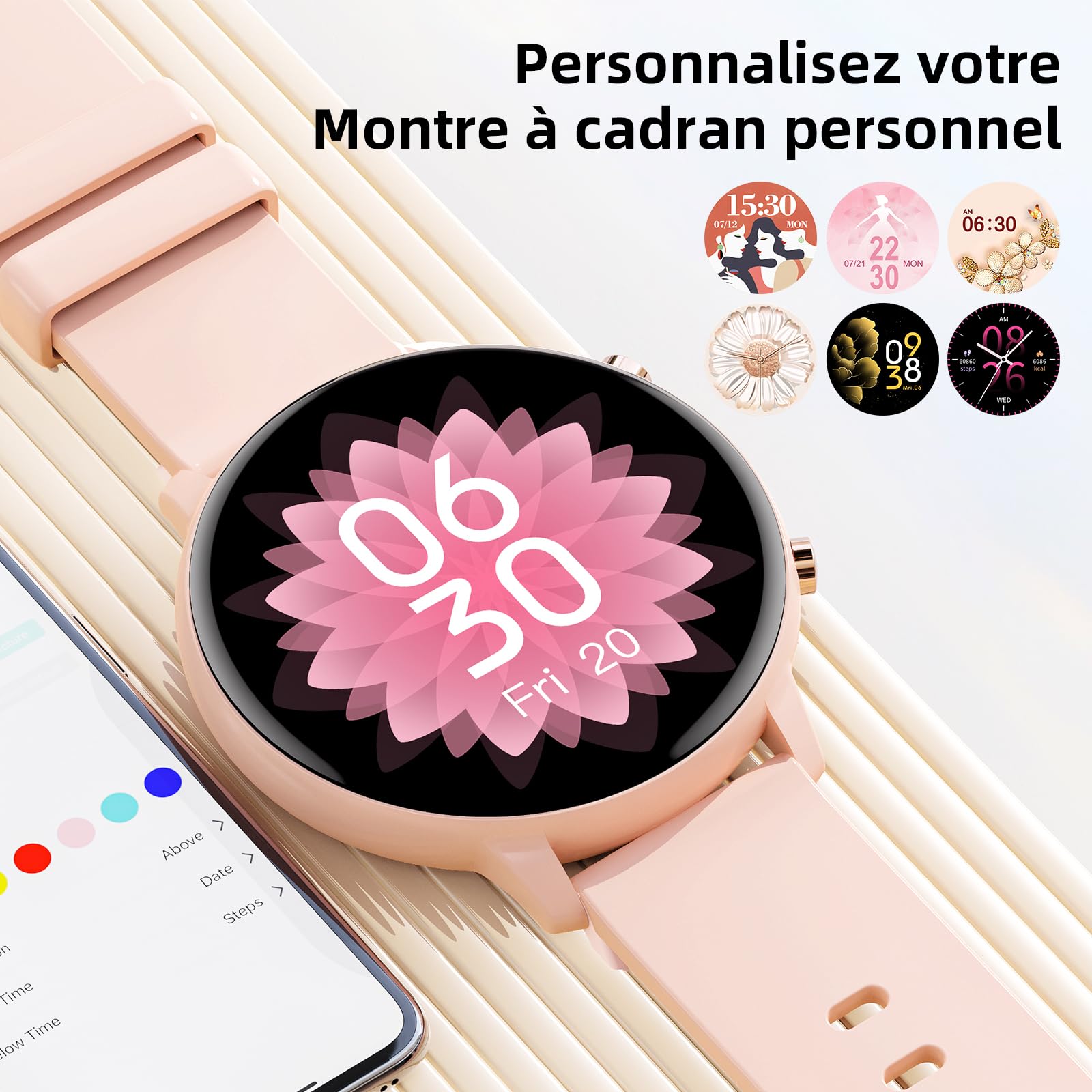 Hwagol Montre Connectée Homme Femme 1.39" Smartwatch avec Podometre, Moniteur Sommeil, avec 140+ Sportifs, Smartwatch Montre Intelligente Bracelet pour Android iOS