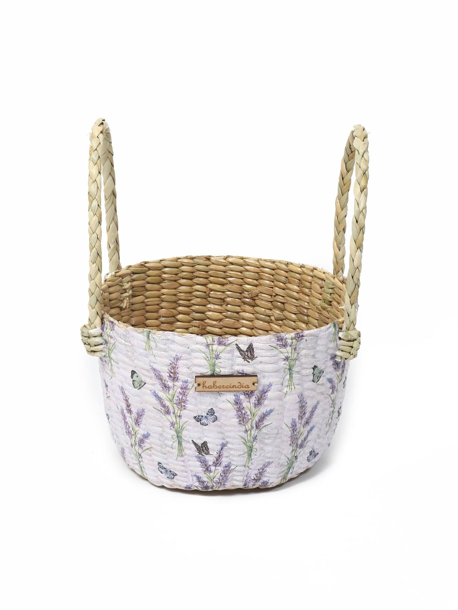 Habere India-All the Cultures Fabricating India Handmade Gift Hamper Baskets | Cane Storage Basket | Round Hamper Basket (Design 03), Brown 3