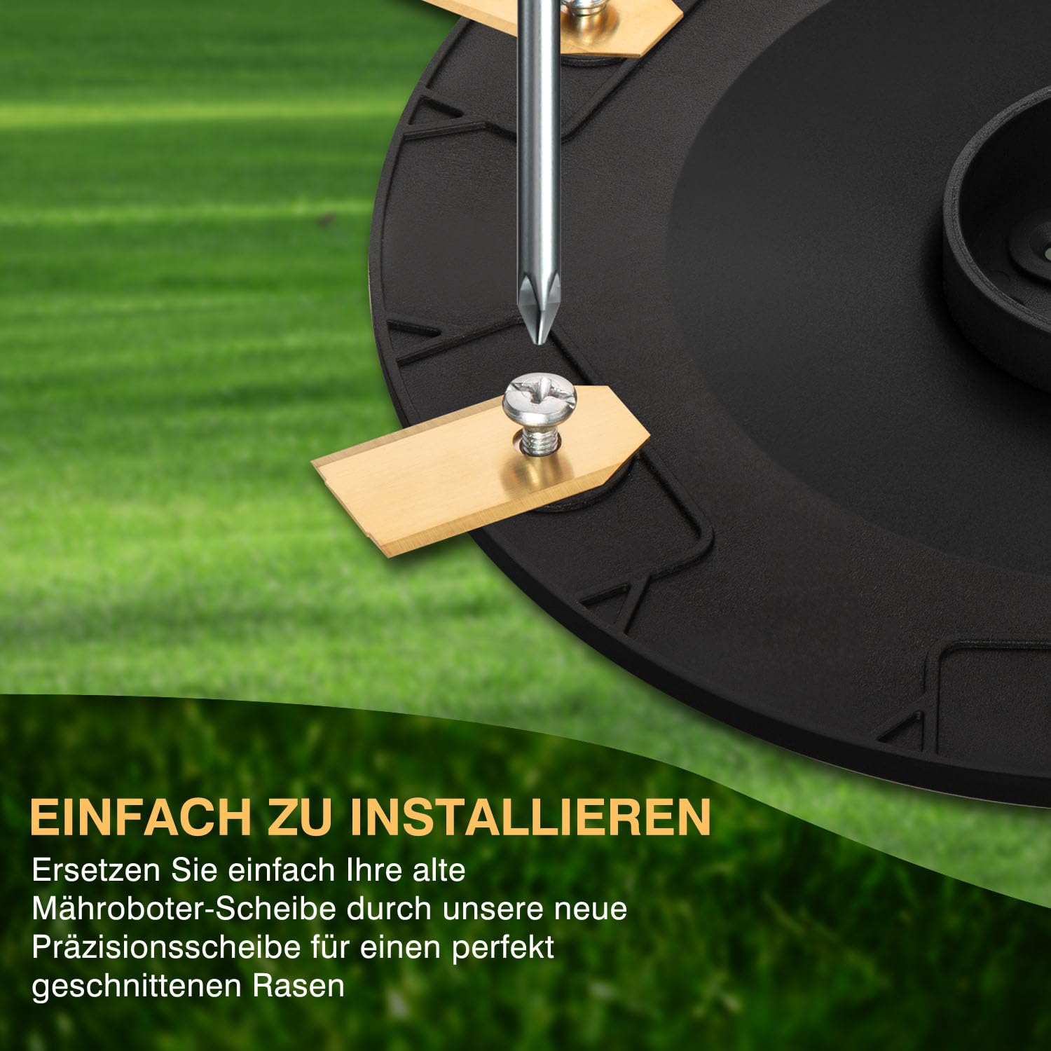 【Schneiden Sie Effizienter】Messerteller + 6 Stück Ersatzmesser Kompatibel für Husqvarna Für G3-P15,Automower 305,310,315,315x,405,410,415x,435,535 AWD Serie Messerscheibe Trennschreibe Mähroboter - 4