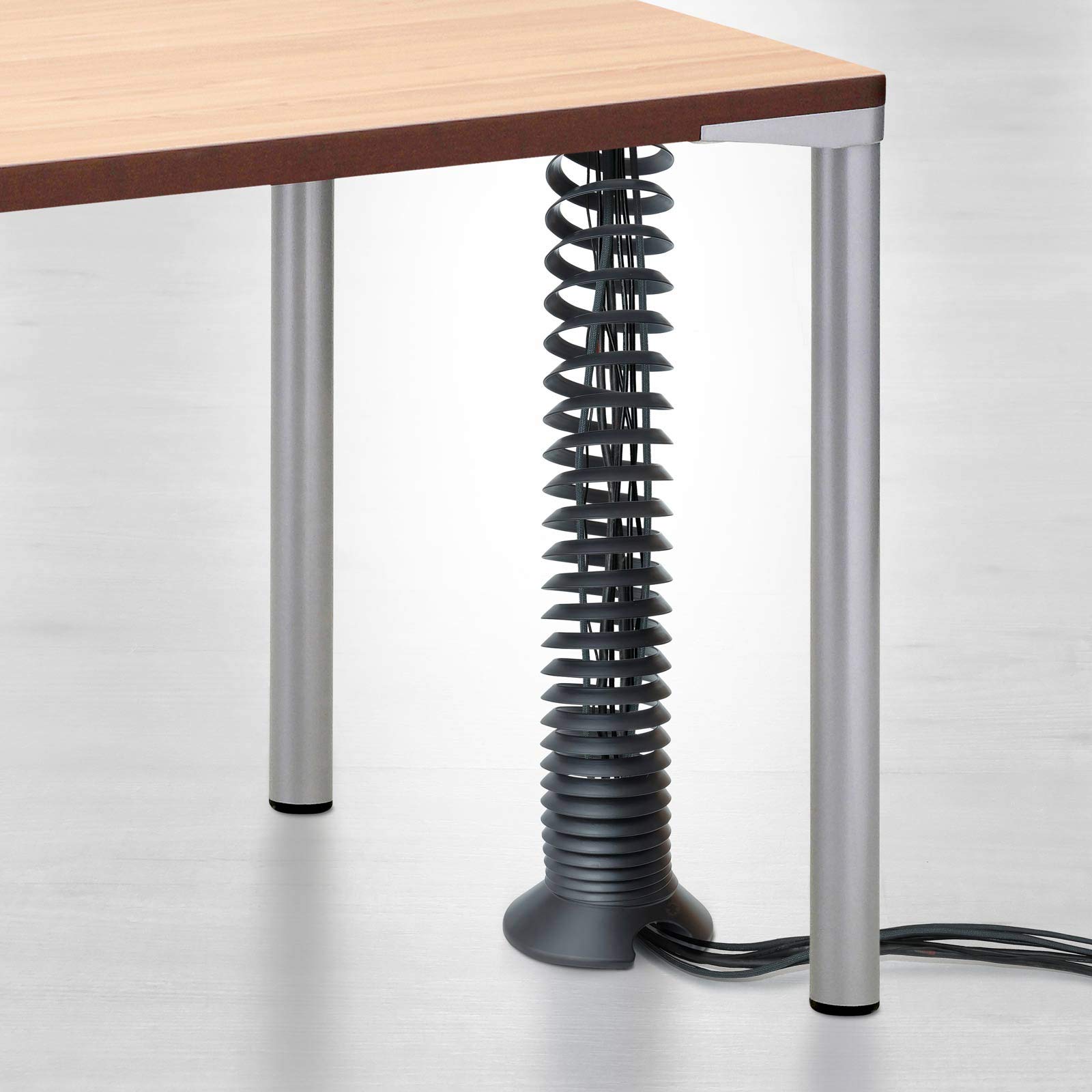 Eisnhauer® Kabelspirale Schwarz, vertikale Kabelführung für unterschiedliche Höhen oder höhenverstellbare Schreibtische bis ca. 160 cm