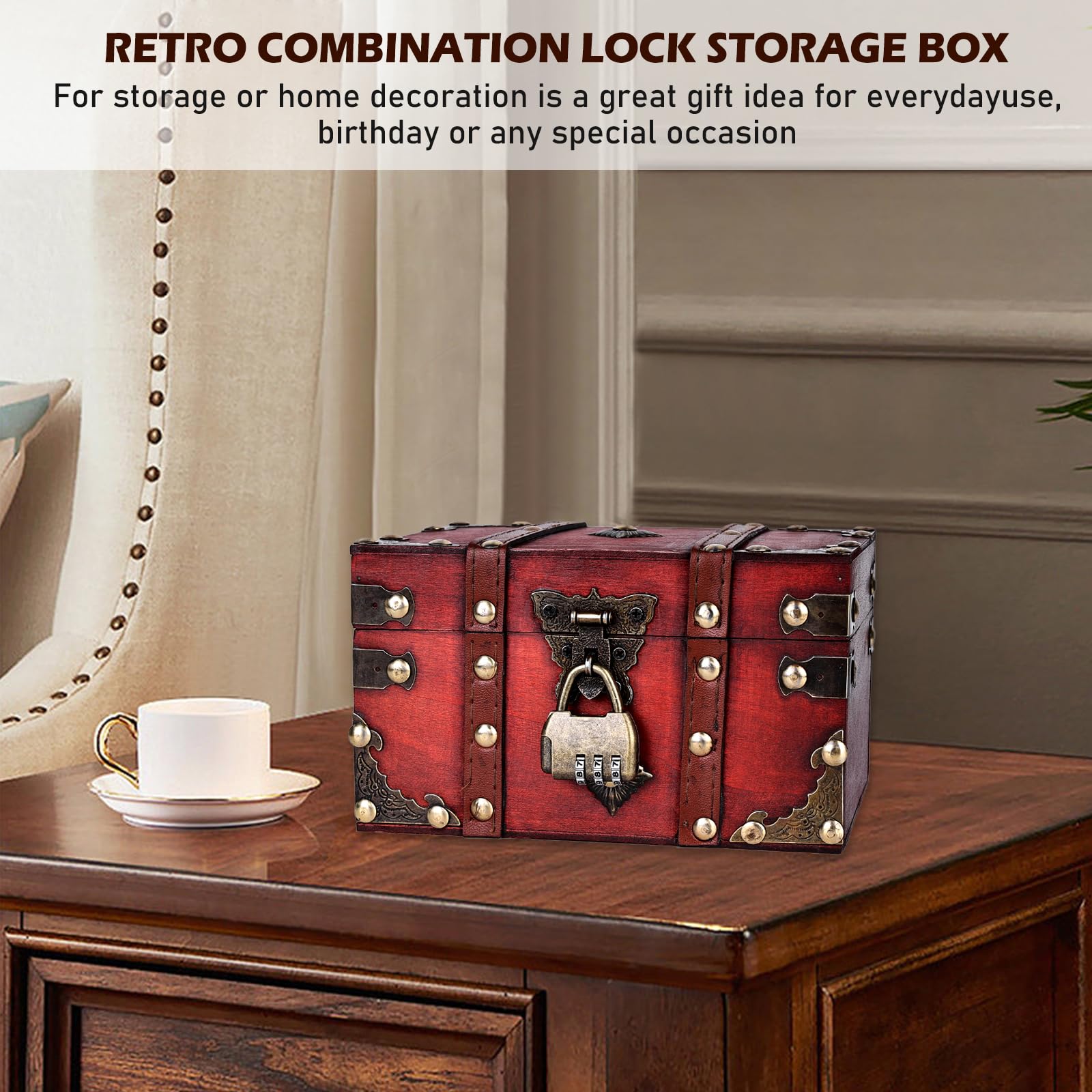 Scrigno Del Tesoro In Legno Vintage - Con Lucchetto Per Conservazione