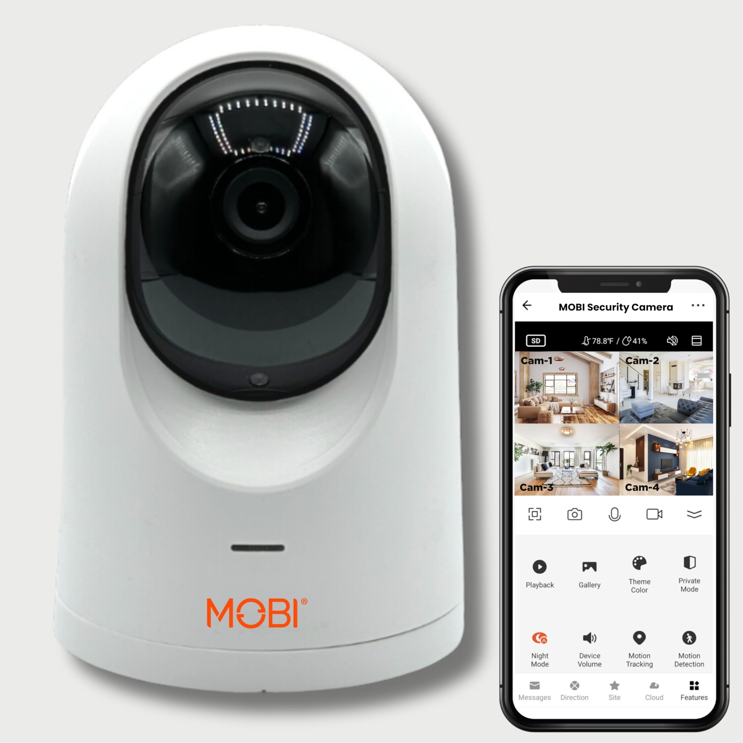 Mobi Home Security And Monitoring Camera Full Hd 355 Pan