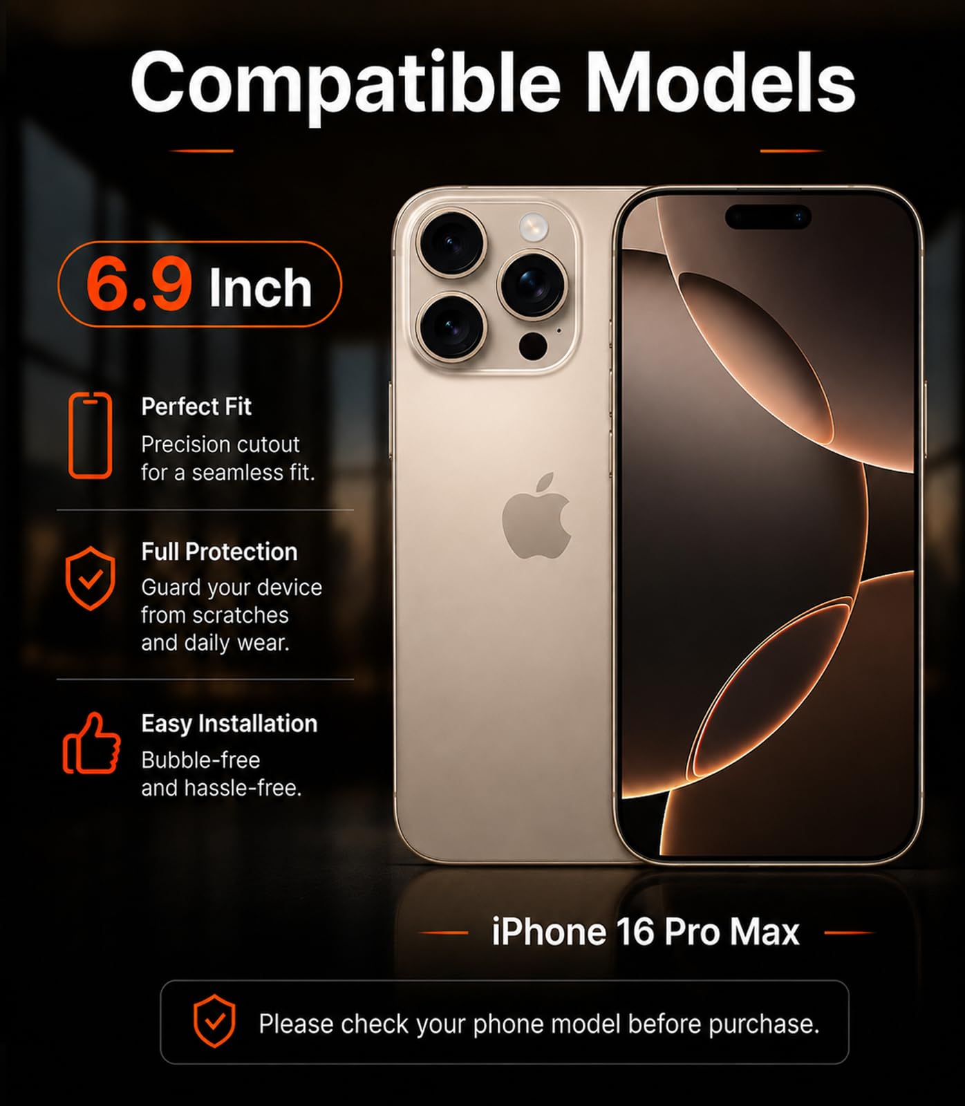 PandaShield Confezione da 4 pellicole protettive colorate per iPhone 16 Pro | Filtro privacy rosso e luce blu, anti-spia a 25°, vetro temperato 9H, vassoio di allineamento facile