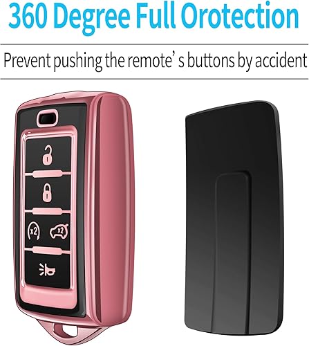 Miniatura 4 de Tukellen Funda para llavero Jeep de TPU suave, protección completa, compatible con Jeep Grand Cherokee L 2022 Grand Wagoneer 2022 Wagoneer 2022