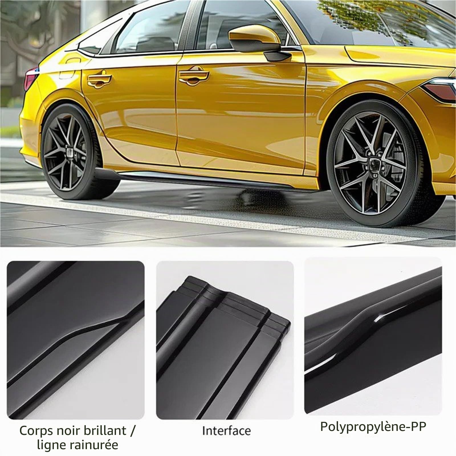 Jupe Latérale pour Peugeot 2008 3008 5008 107 206 207 208 308 307 407 508 - Extension De Bas Caisse Cache Protection 8 Pièces