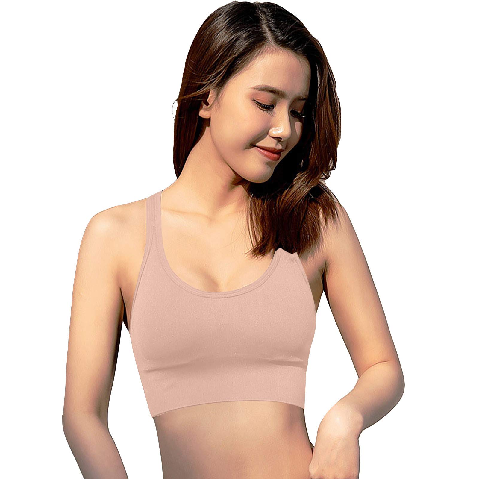 Bestyyo Fishnet Bodysuit Sexy Women's Shockproof Sports Hollowed Out Bra with Adjustable Back Buttons Base Layer Women Sexy Lingerie for Women Sets Pink Victoria Secret