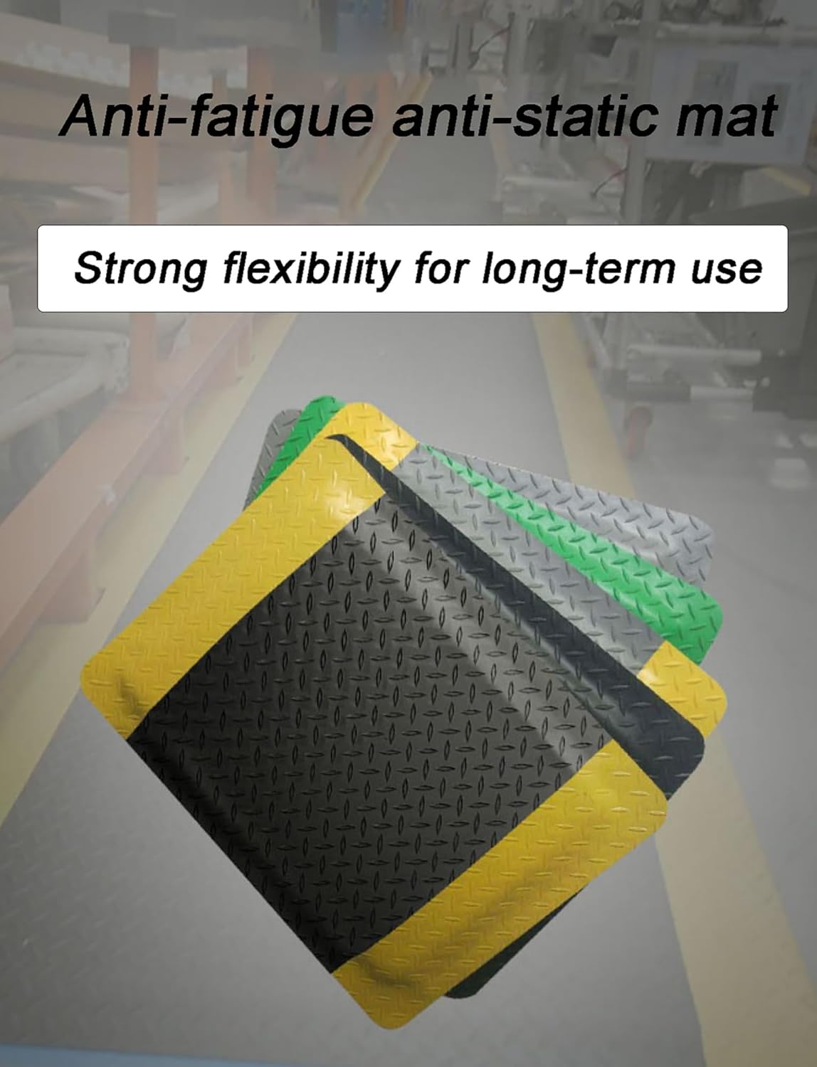 Heavy Duty Anti-Fatigue Mat - 20mm Thick Non-Slip Industrial Floor Mat for Workshop, Garage & Commercial Use - Grey (600x900mm)