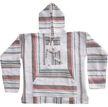 トップス BAL / PULLOVER MEXICAN HOODED SHIRT Amazon.com: Baja Hoodie Drug Rug Surfer Poncho Pullover