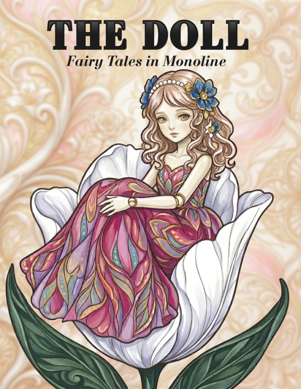 THE DOLL: Fairy Tales in Monoline: A BJD-Style Coloring Book for Adults featuring 24 Delicate Illustrations(Vol. 1)