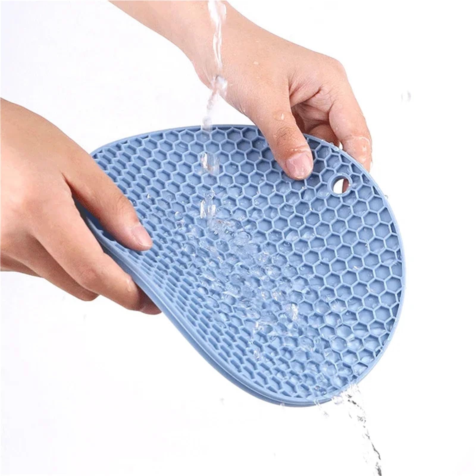 4 Piezas de Soportes Silicona for ollas, Almohadillas aislantes for vajilla, Antideslizantes Flexibles Resistentes al Calor for lavavajillas para Ollas y Sartenes Calientes(Grey)
