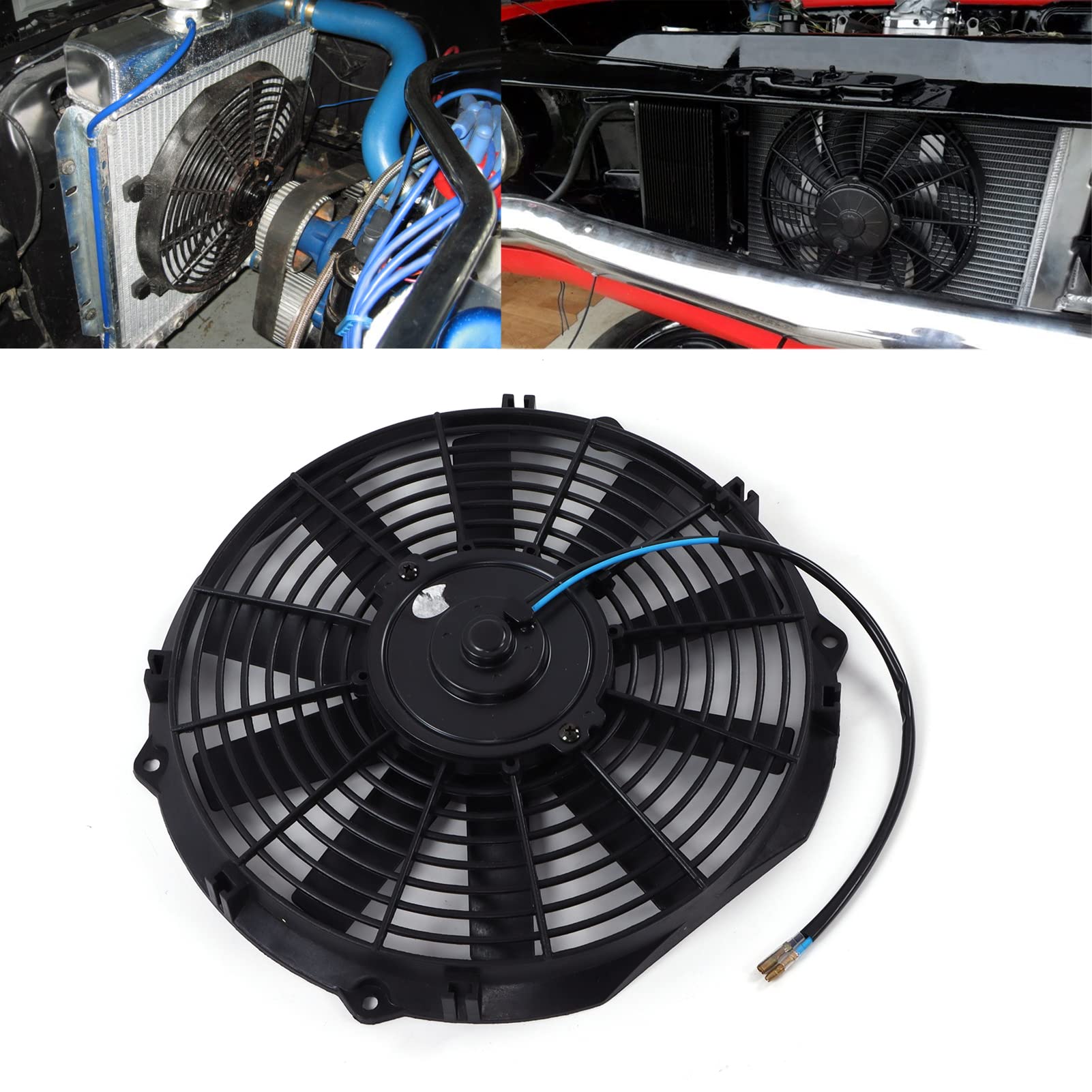 Ventilador Eléctrico del Radiador, Ventilador Delgado de Empuje Y Tracción de 10 Cuchillas 2100RPM para el Coche