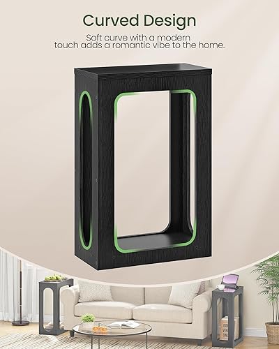 Miniatura 3 de Mesa auxiliar estrecha, mesa auxiliar delgada, mesita de noche delgada moderna, estructura geométrica, sofá de 2 niveles, compañero de noche, para