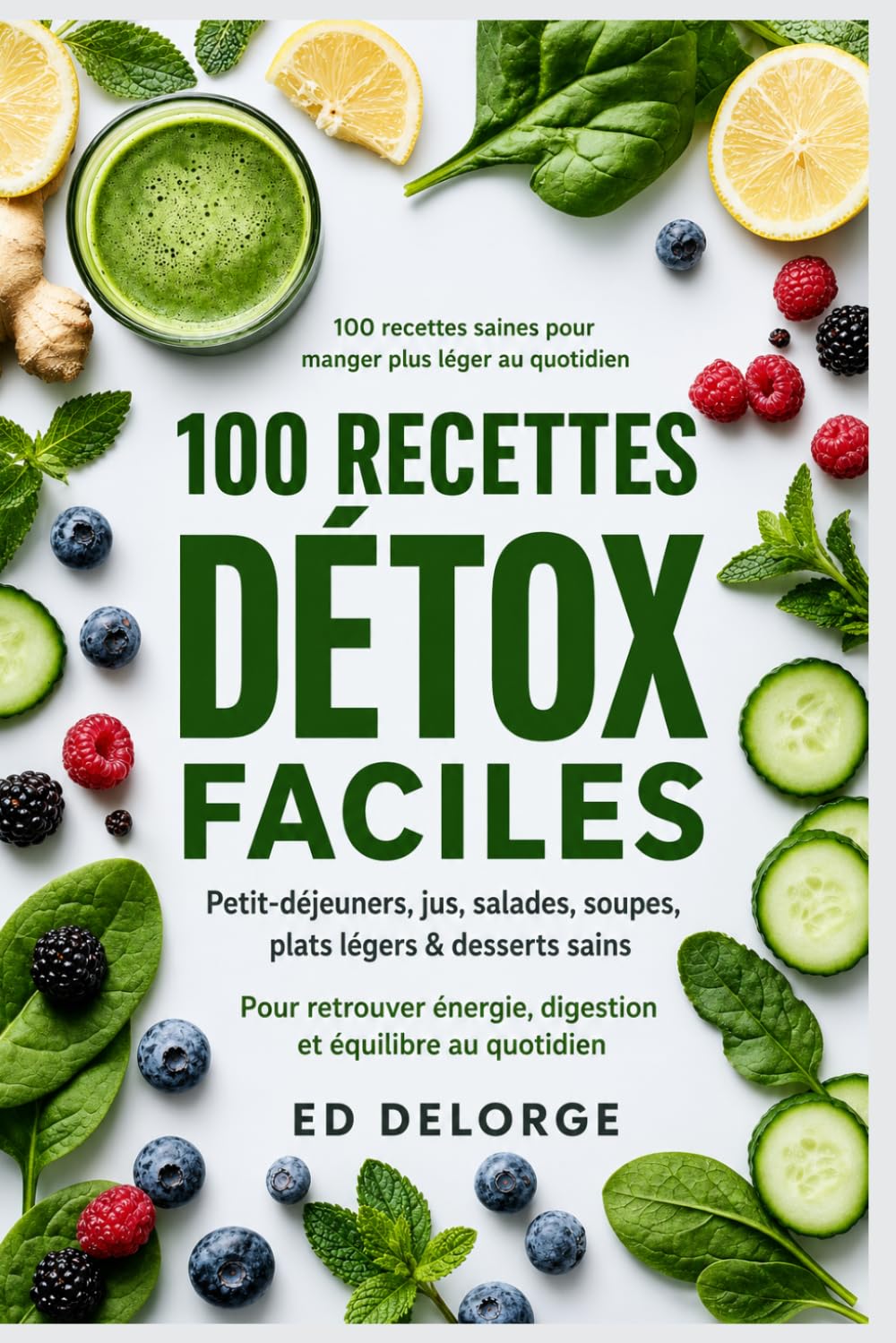 100 Recettes Détox Faciles: Cuisine saine, jus, smoothies, salades, soupes et plats légers pour retrouver énergie, digestion et équilibre (Collection ... et gourmandes pour tous les jours)