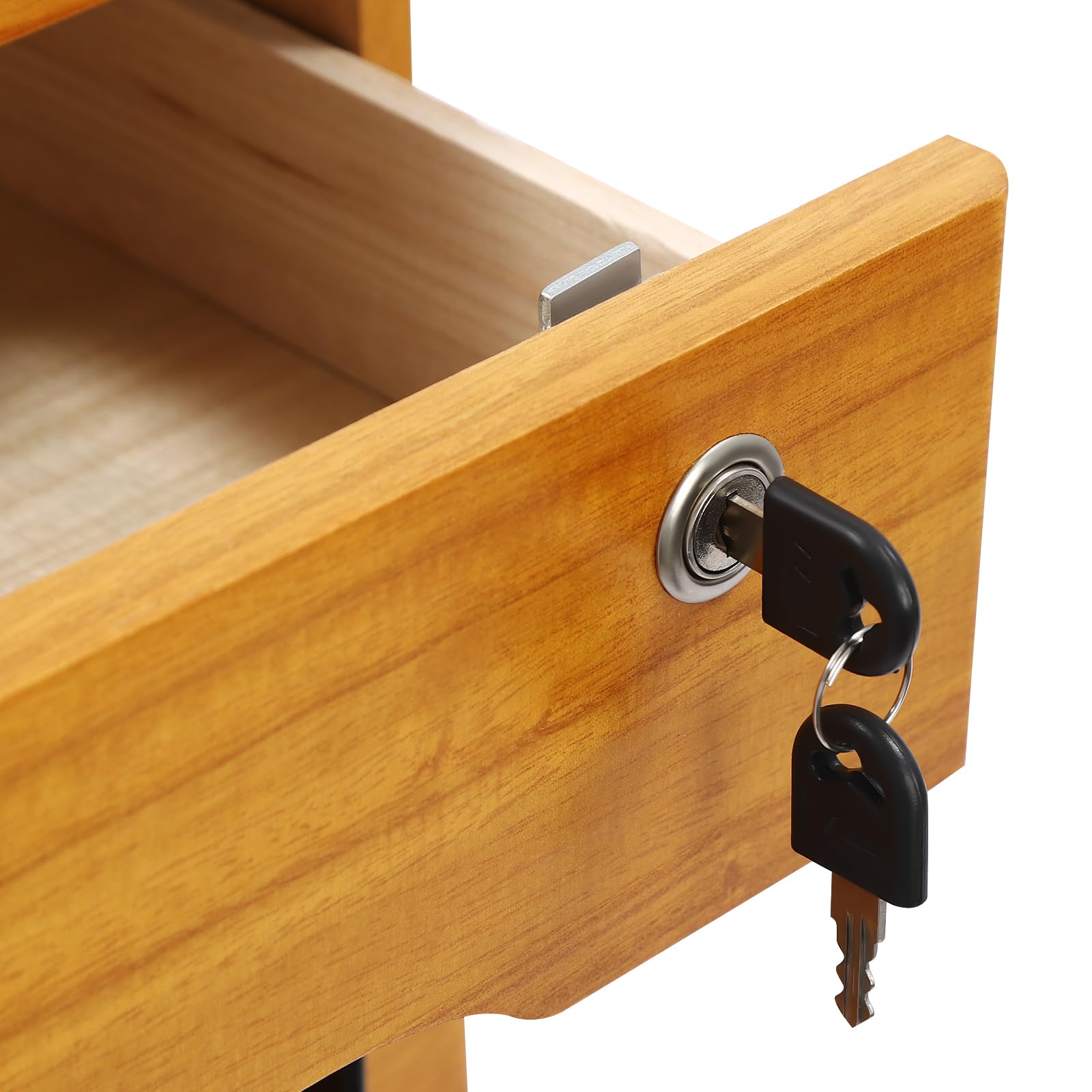 Mensola da ufficio, 3 strati, con 3 chiavi e 6 cassetti, in legno, portata massima 30 kg, per ufficio, studio, camera da letto, comò