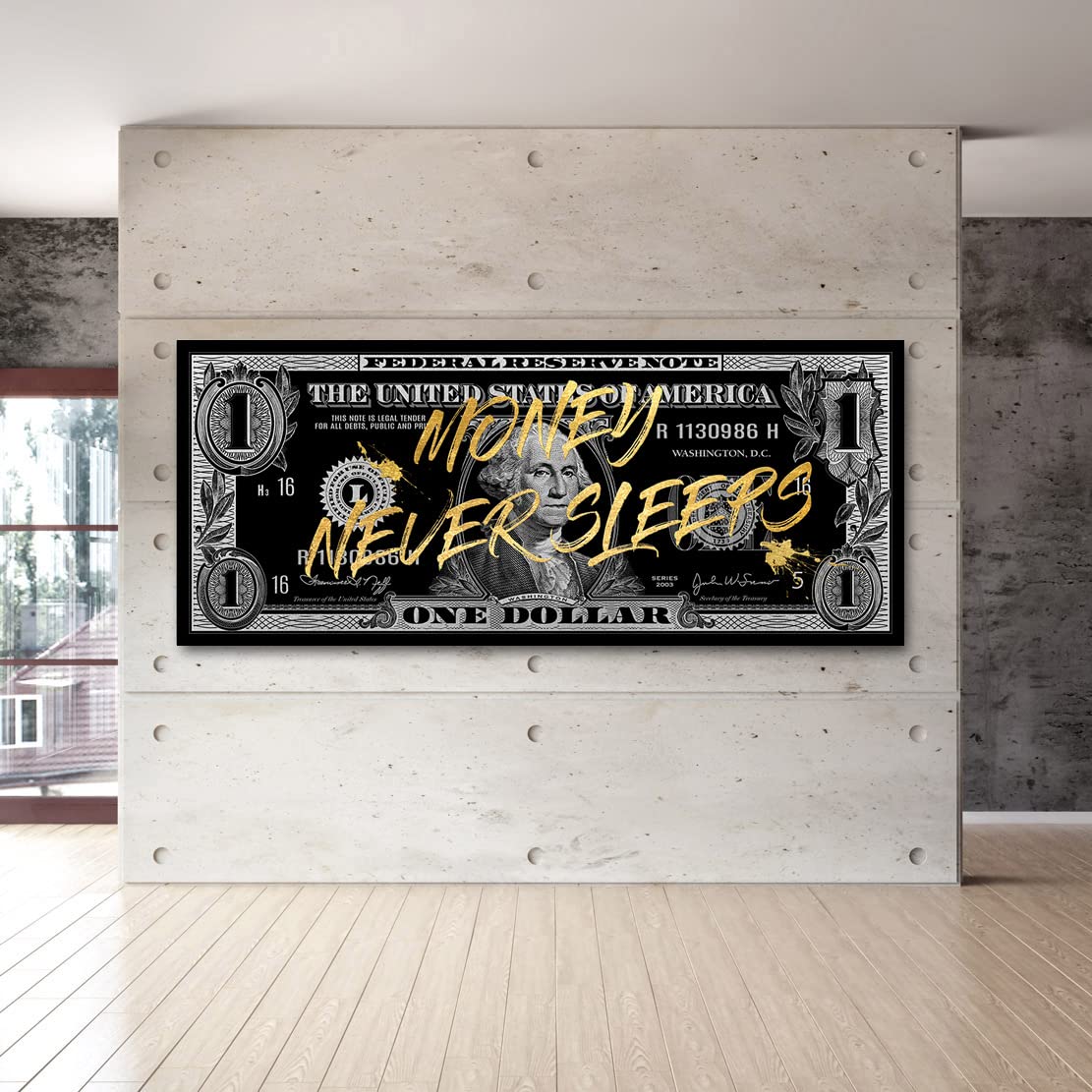 Kunstgestalten24 Leinwandbild One Dollar Silver Wandbild Kunstdruck Raumdeko Übergrößen