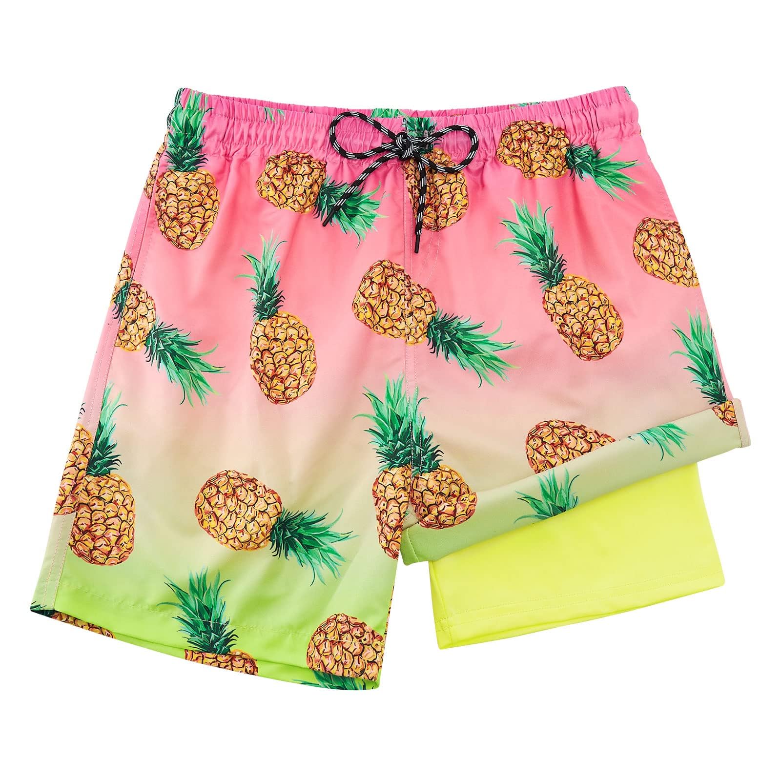 Cozople Boys Swim Trunks with Compression Liner Quick Dry Bathing Suit
