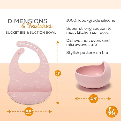 Miniatura 7 de BooginHead Suministros de destete LED para bebé, etapa 1 y etapa 2, juego de 5 piezas, color rosa