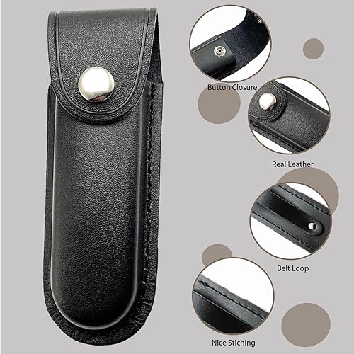 Miniatura 4 de Funda de cuero para cuchillos, funda de cuchillo EDC para cinturón, funda plegable de 5 pulgadas, fundas de cuchillo ideales para cuchillos
