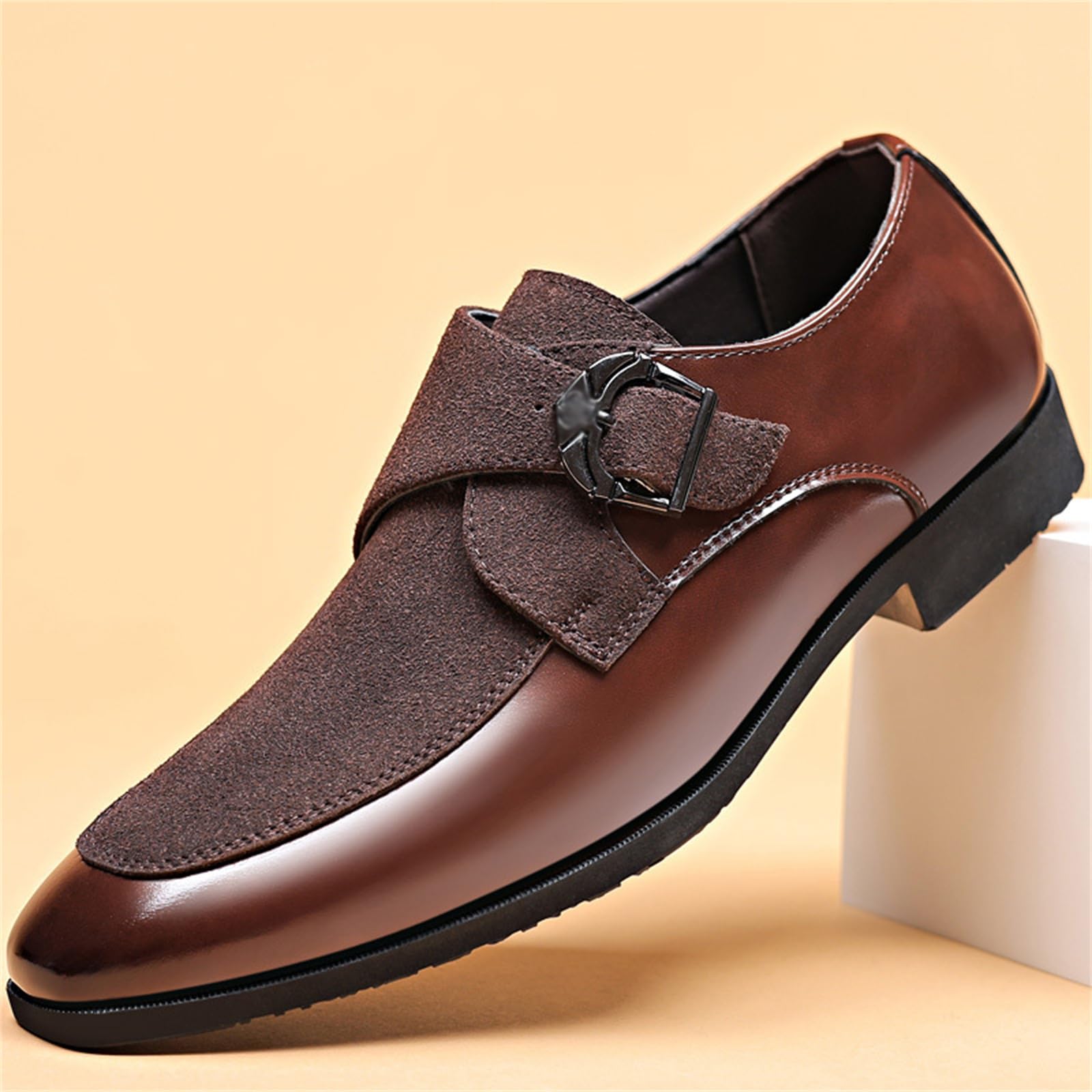 Zapatos De Vestir De Punta Puntiaguda para Hombre Zapatos Oxford con Hebilla Zapatos De Boda Formales Y De Negocios