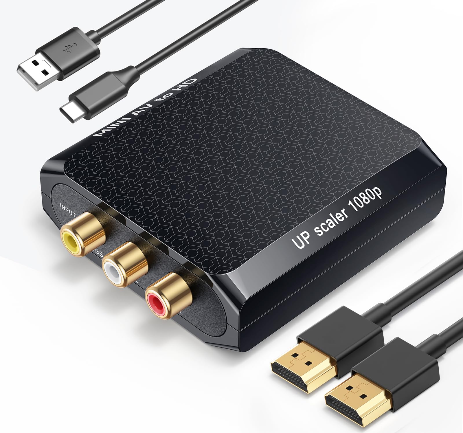 WENTER AV to HDMI Converter 1080P RCA Composite to HDMI Adapter Mini Analog CVBS Audio Video Adapter Supports