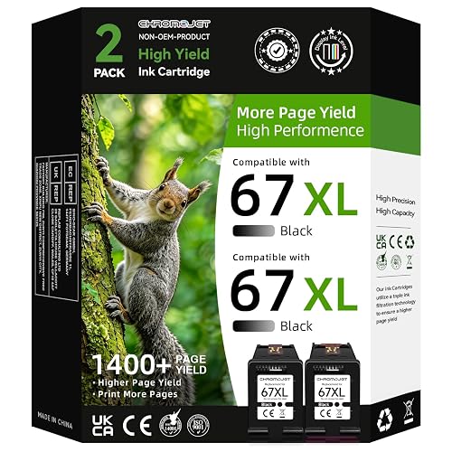 Printer Ink 67 Compatible for HP 67 Black Ink Cartridge
