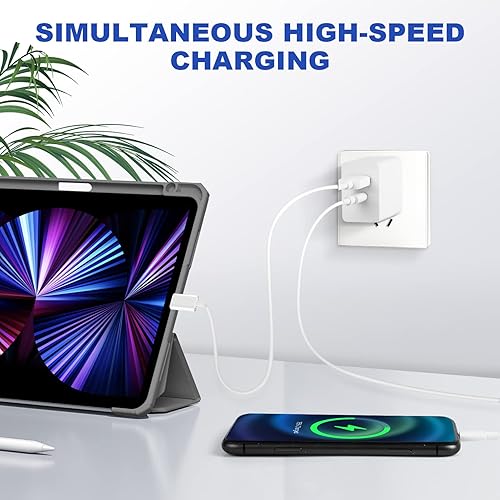 Miniatura 7 de Paquete de 2 bloques de cargador de pared USB-C de 20 W, USB-C y puerto USB ADual... Blanco