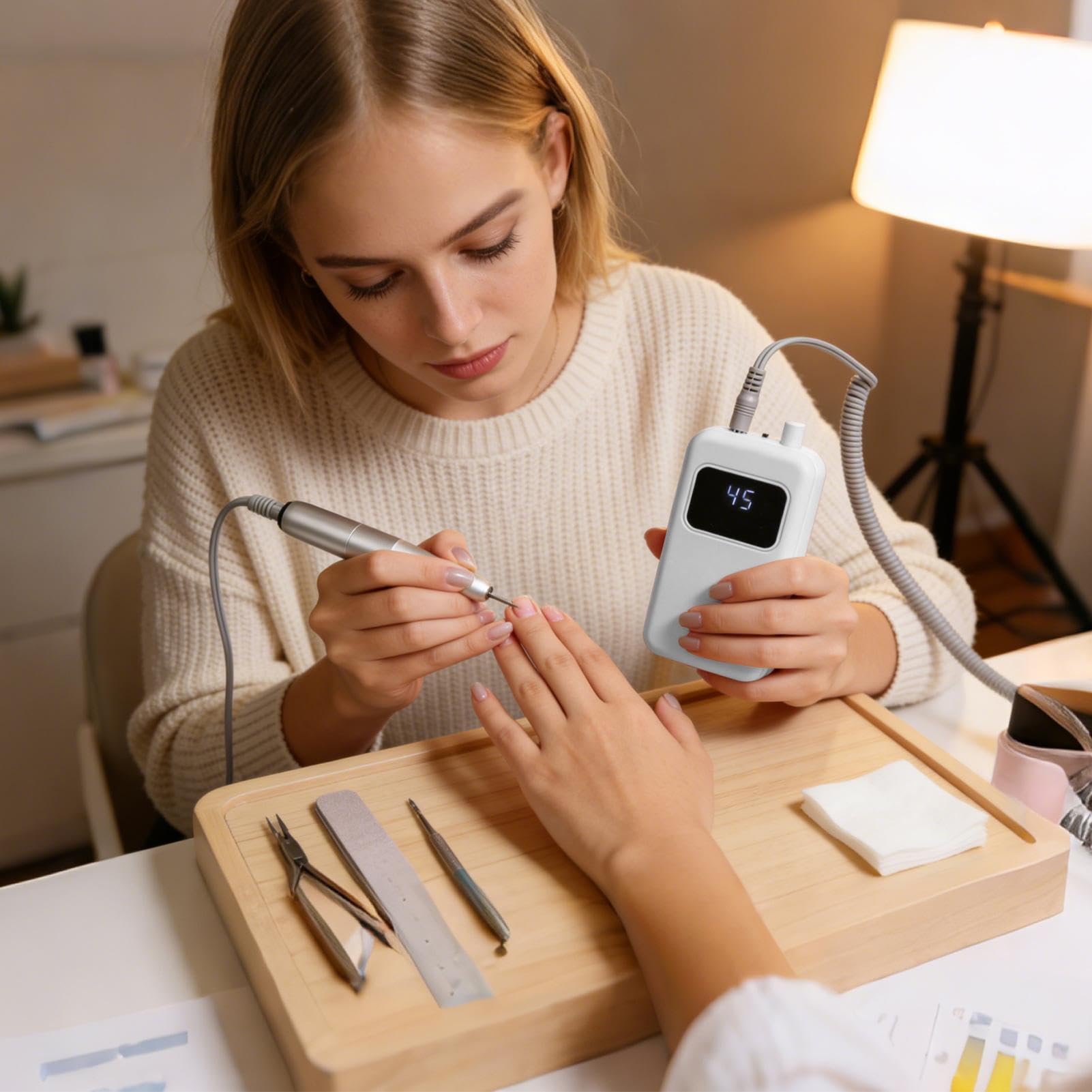 eléctrica de uñas Herramienta de manicura de precisión y estabilidad | Fresadora de uñas eléctrica para manicura Para principiantes, profesionales y madres; para salones de belleza, hogar y