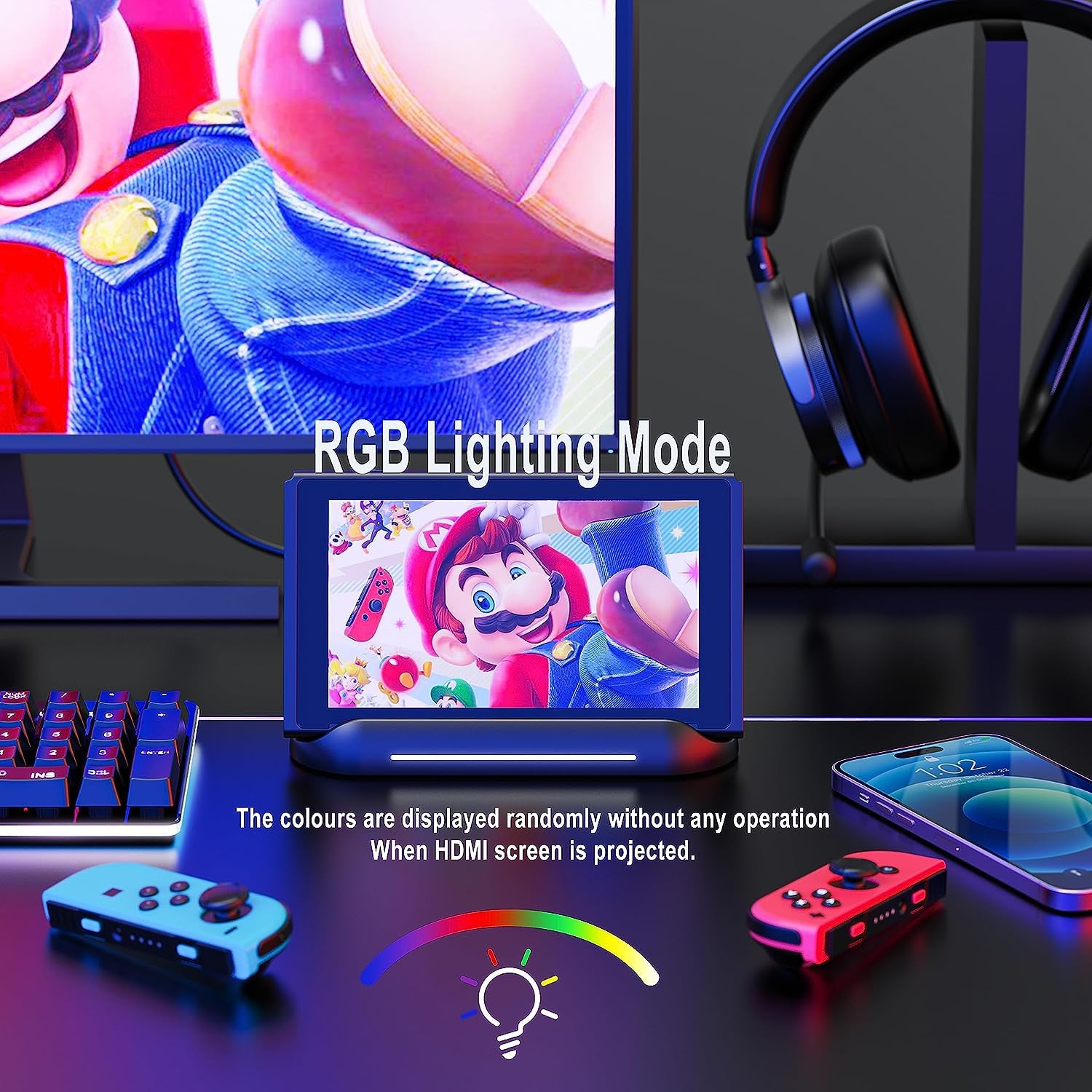 Docking station per Switch TV per Nintendo Switch/Switch OLED, adattatore TV da viaggio HDMI 4K/1080p Supporto di ricarica portatile, con porte USB 3.0/USB 2.0