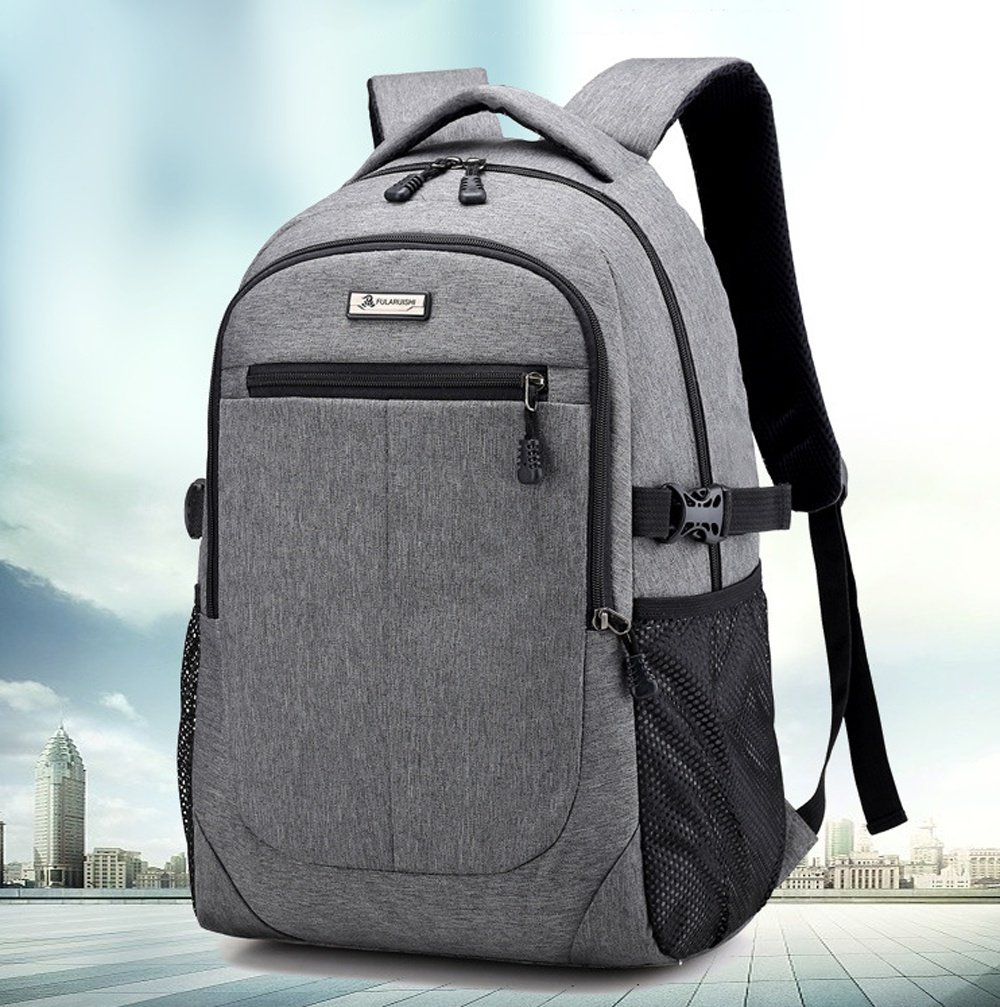 RDJM Water-Repellent Laptop Backpack Daypack Laptop Bag with for Business/School/Travel/Women/Men-Charcoal/Movement